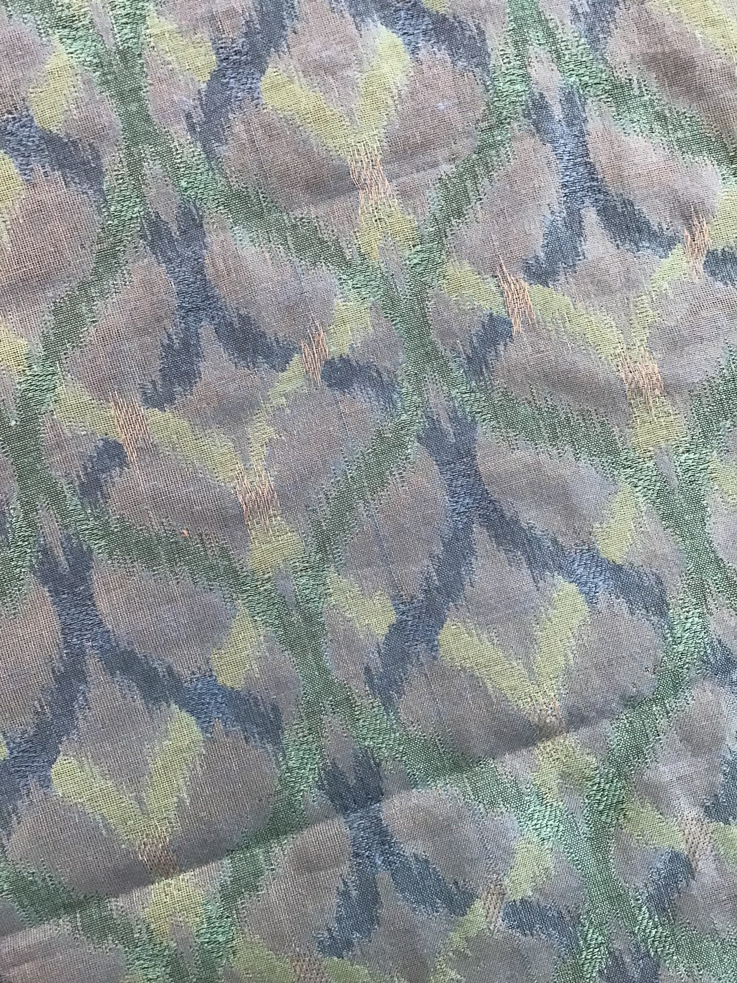 blue/green jaquard fabric