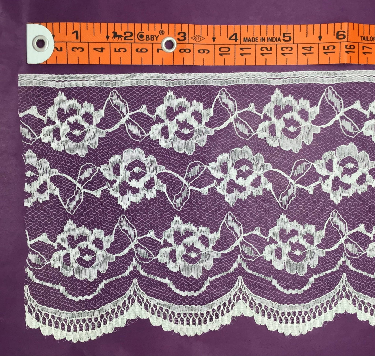125mm White Lace - Violet Elizabeth - Haberdashery