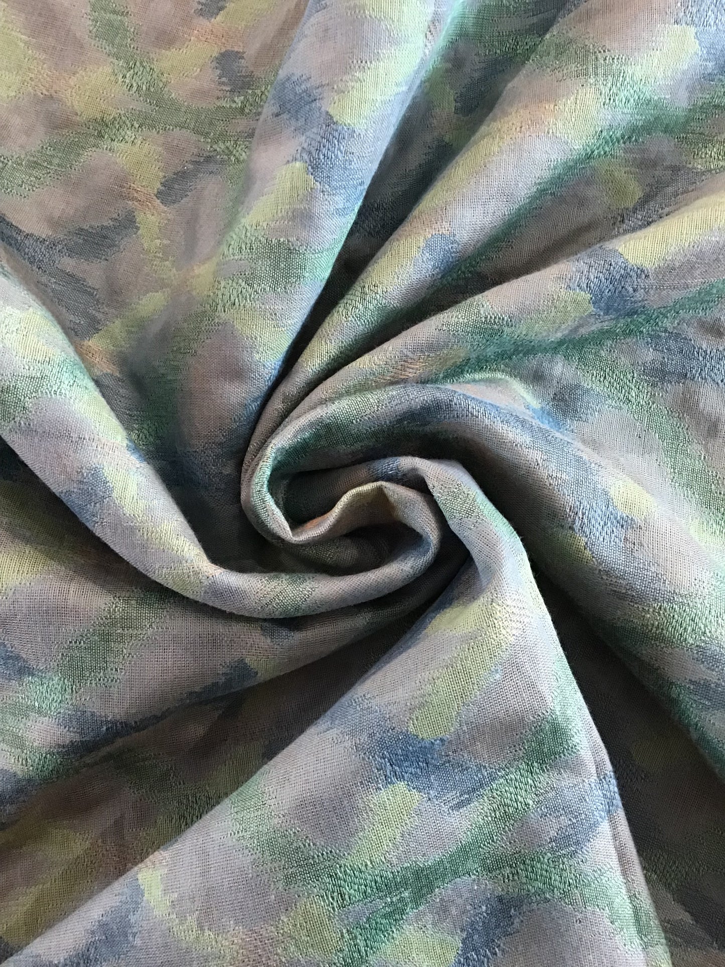 blue/green jaquard fabric