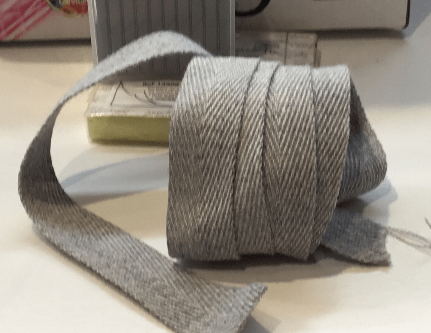 25mm grey tape herringbone - Violet Elizabeth - Haberdashery