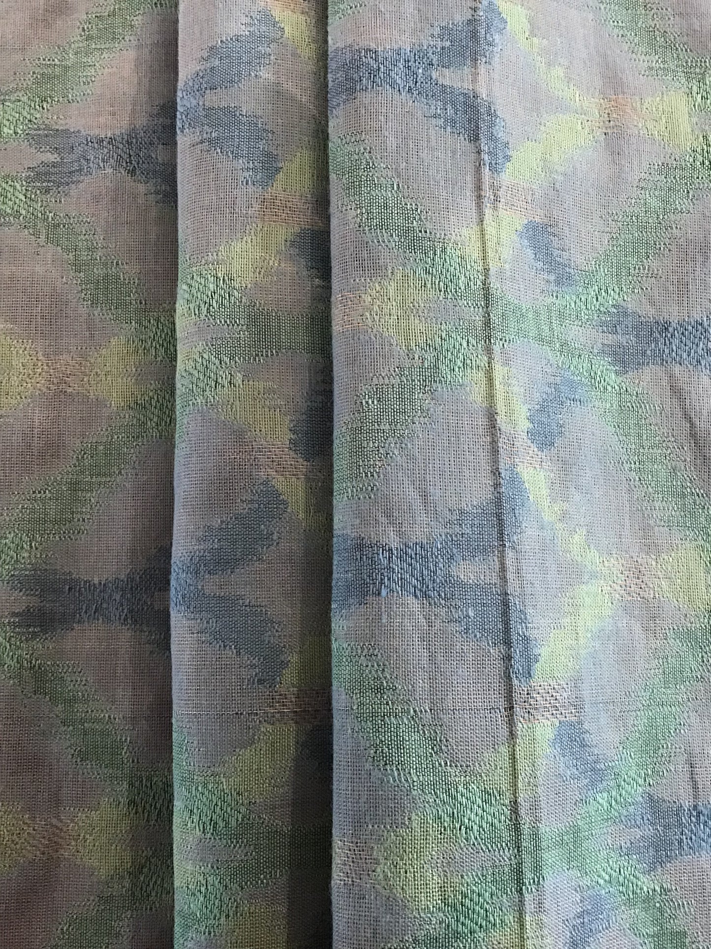 blue/green jaquard fabric