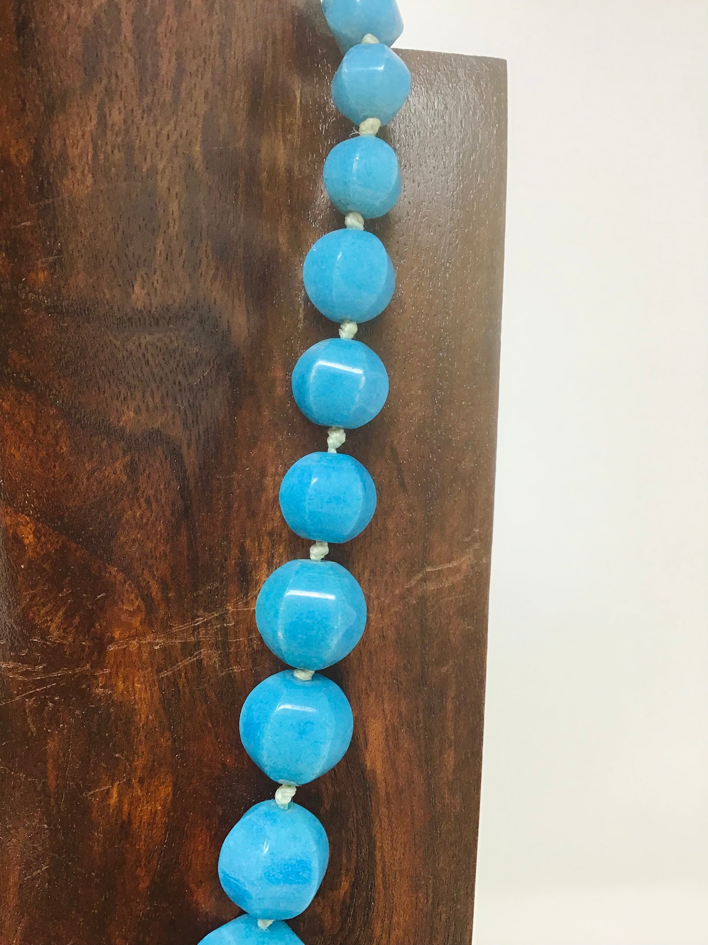 Bevelled Sky Blue Agate Natural stone Necklace - Violet Elizabeth