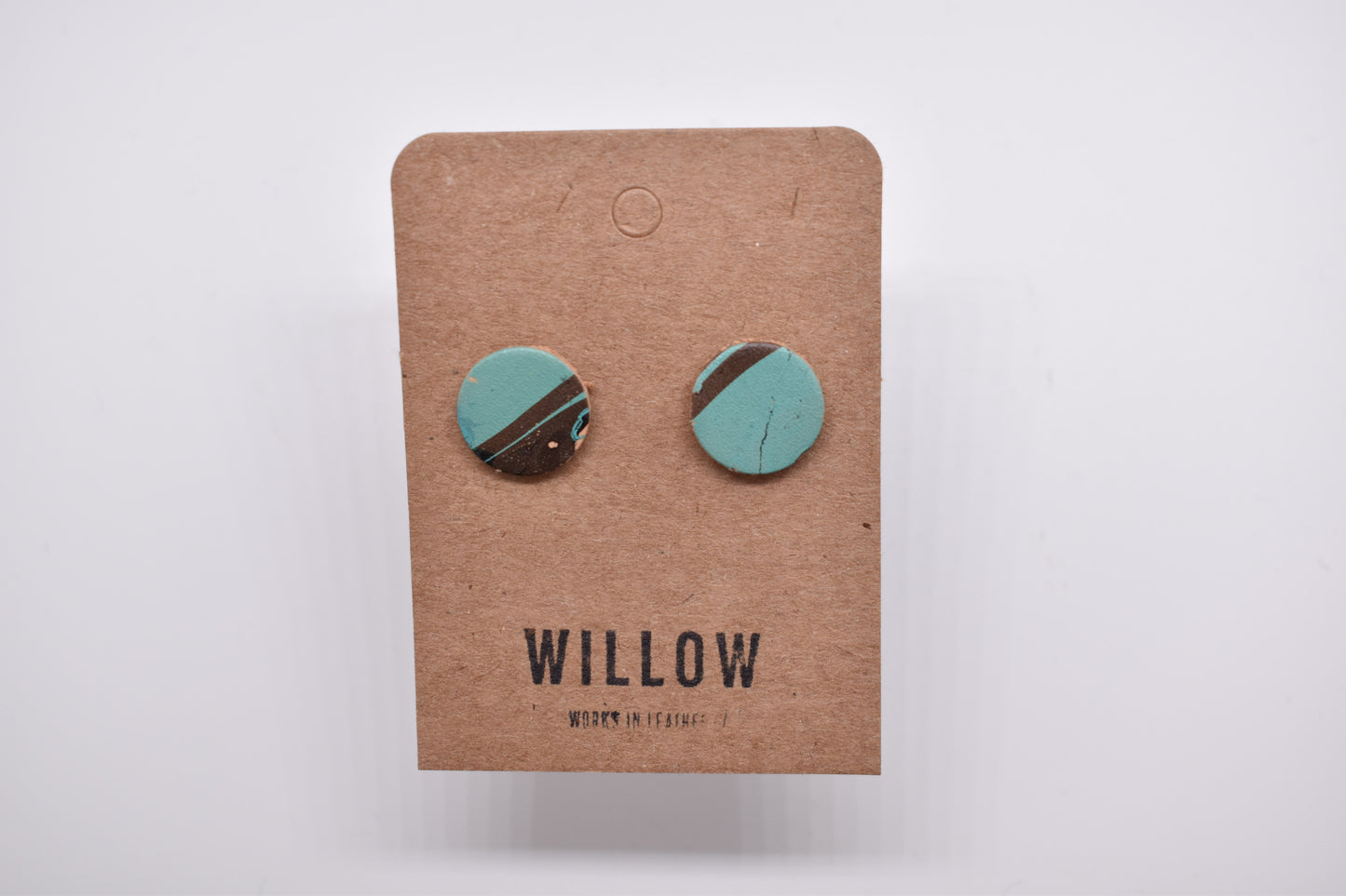 Small Marbled Leather Earrings