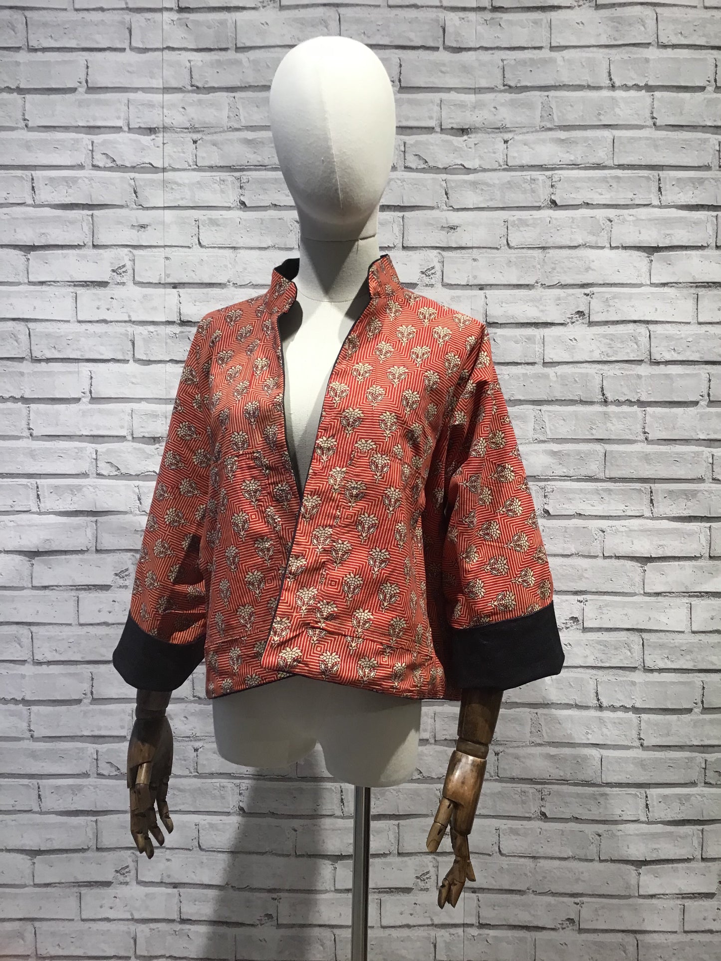 Sanskruti Denim and Block Print Jacket - Violet Elizabeth