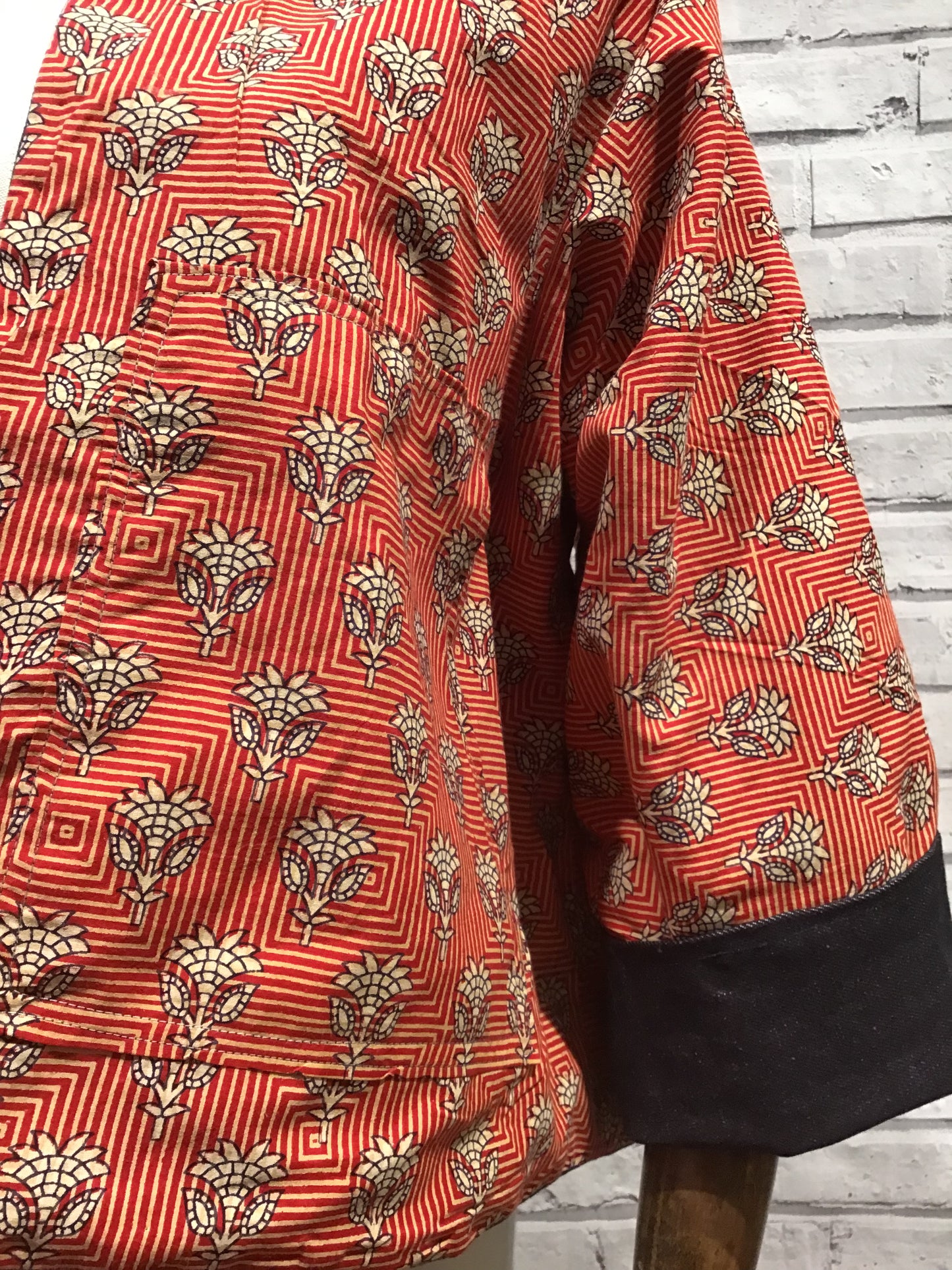 Sanskruti Denim and Block Print Jacket - Violet Elizabeth