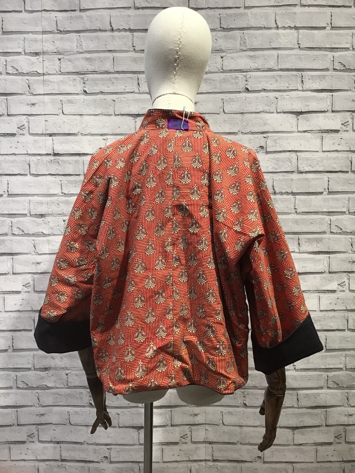 Sanskruti Denim and Block Print Jacket - Violet Elizabeth