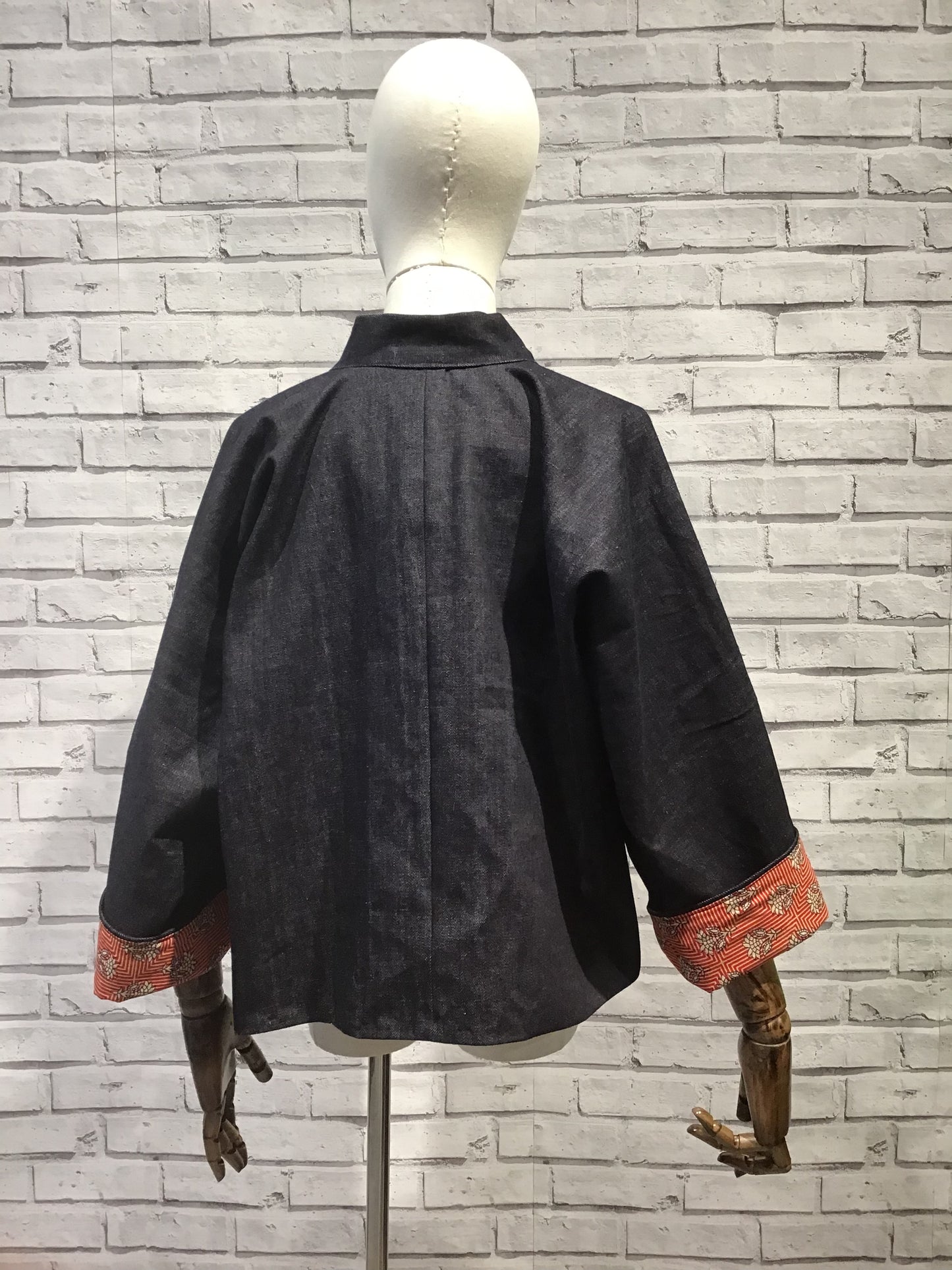 Sanskruti Denim and Block Print Jacket - Violet Elizabeth