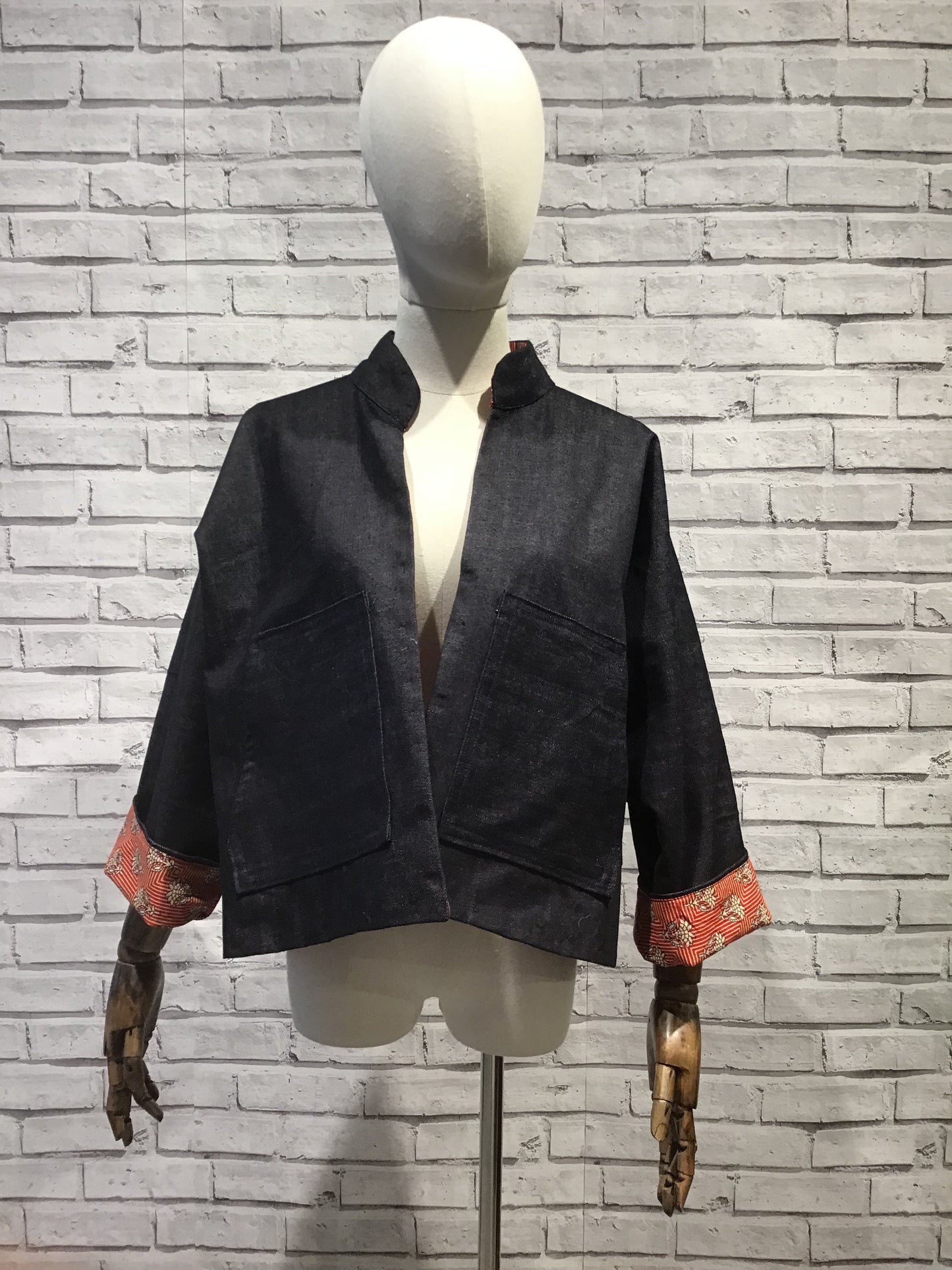Sanskruti Denim and Block Print Jacket - Violet Elizabeth