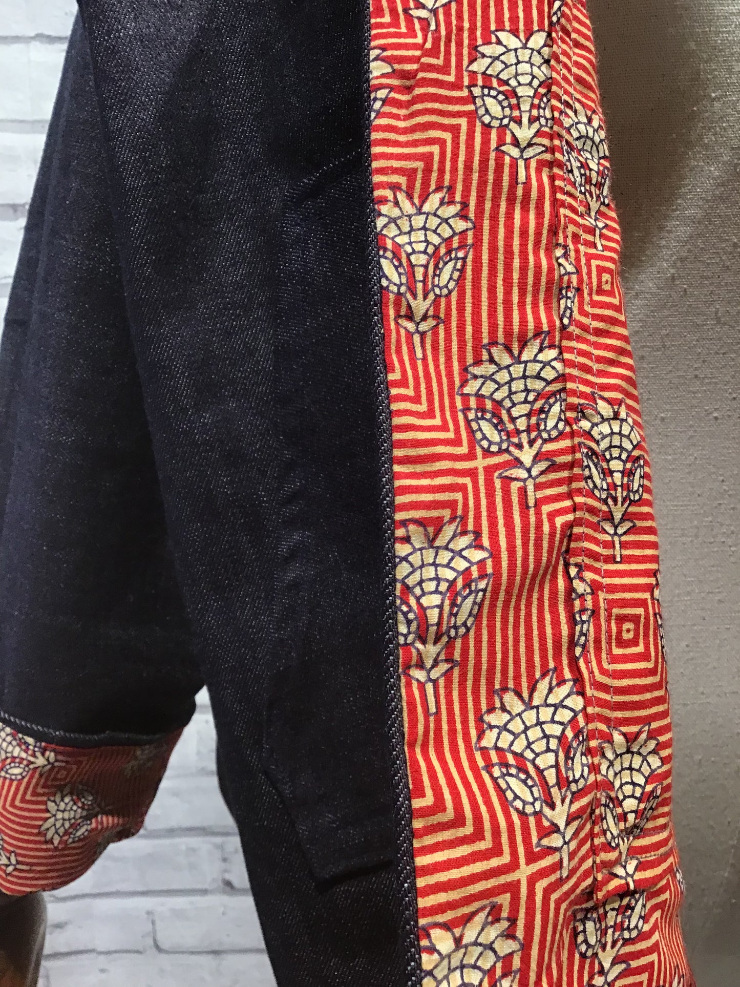 Sanskruti Denim and Block Print Jacket - Violet Elizabeth