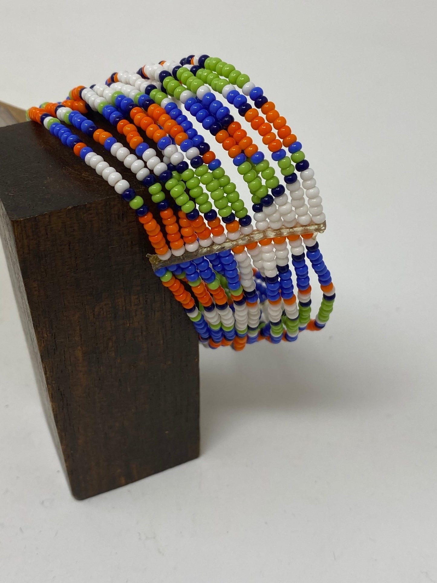 Artisan colours of africa inspired Elasticated Glass Bead bracelet - Violet Elizabeth - Jewellery