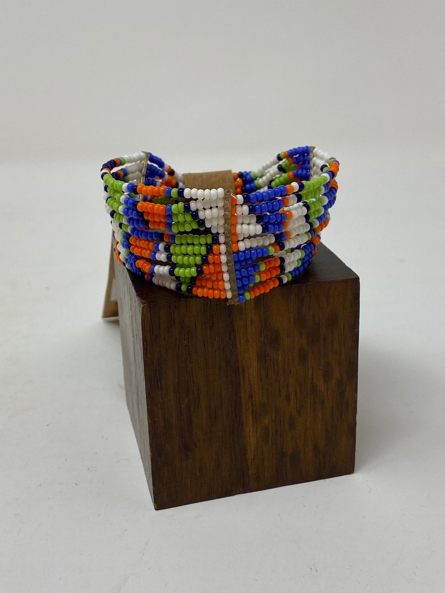 Artisan colours of africa inspired Elasticated Glass Bead bracelet - Violet Elizabeth - Jewellery