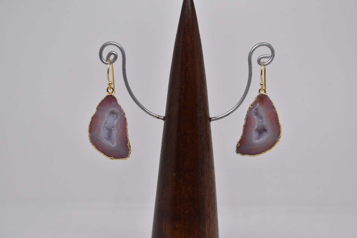 Baby Pink Geode Druzy Earrings - Violet Elizabeth - Jewellery