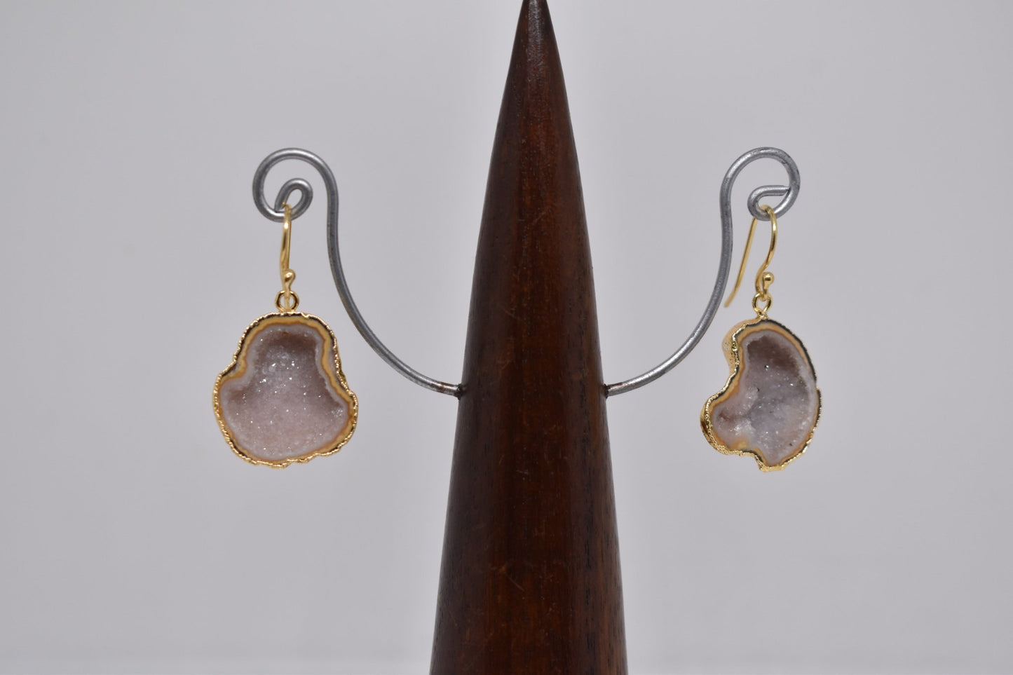 Baby Pink Geode Druzy Earrings - Violet Elizabeth - Jewellery