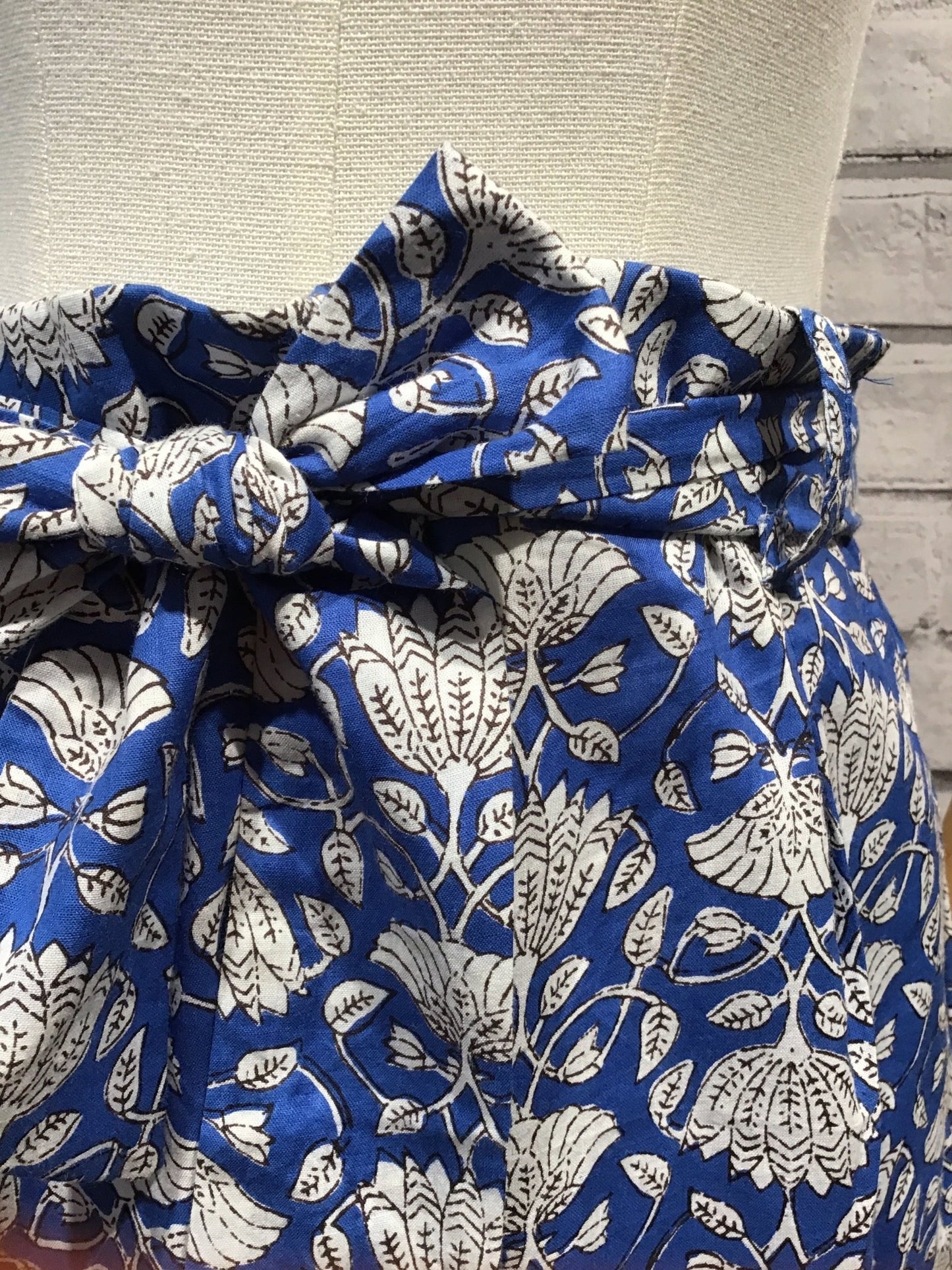 blue white floral Print Trousers - Violet Elizabeth - Clothing