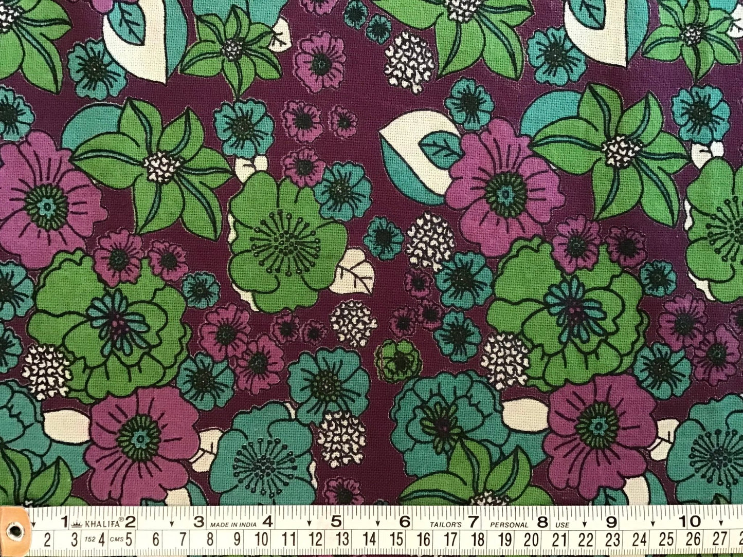 Botanical Screen Printed Sheeting - Violet Elizabeth - Haberdashery