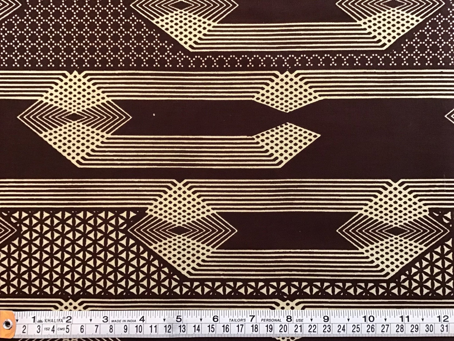 Brown diamond Wax print fabric - Violet Elizabeth - Haberdashery