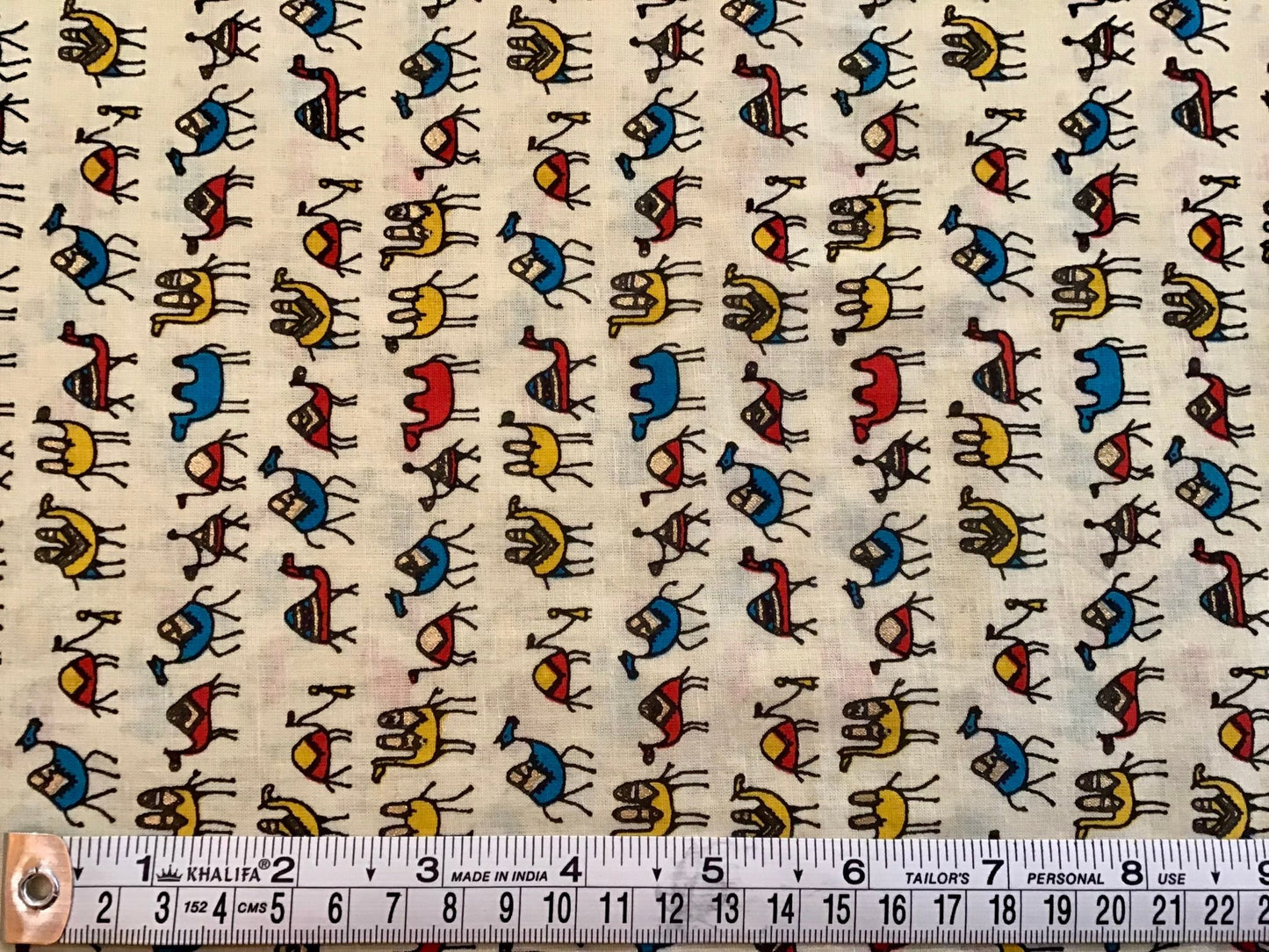 Camel parade Screen Print Fabric 100% Cotton - Violet Elizabeth - Haberdashery