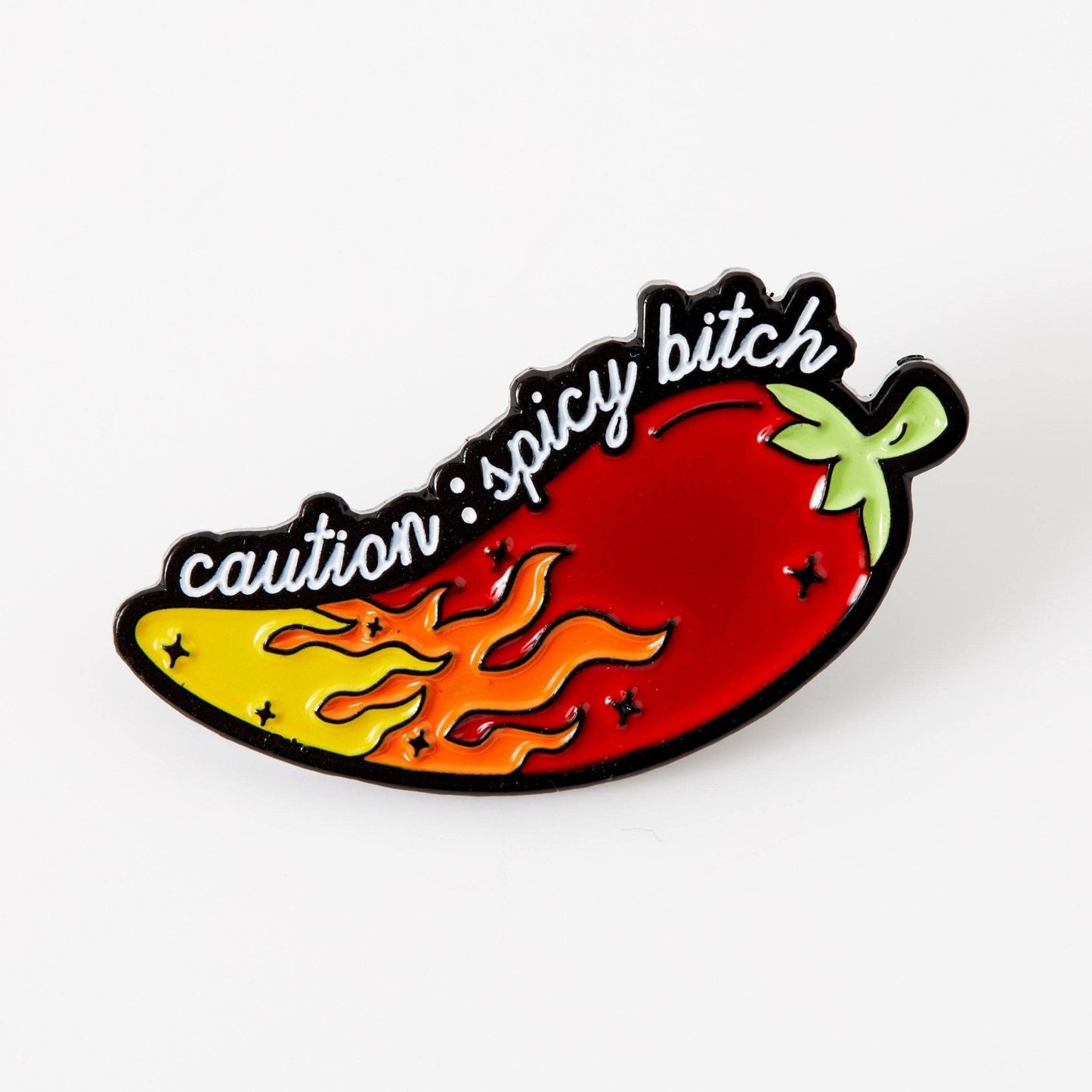 Caution: Spicy Bitch Enamel Pin - Violet Elizabeth - Jewellery