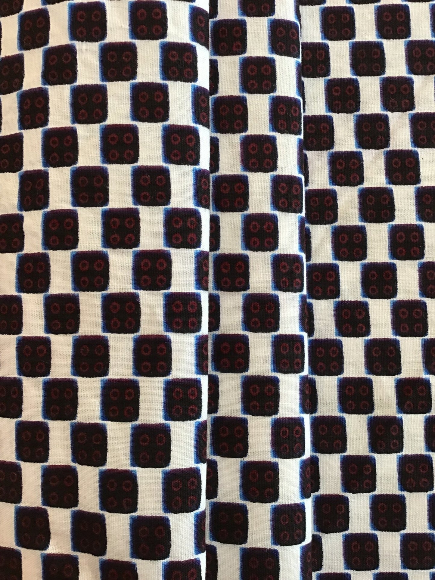 checker board Wax print fabric - Violet Elizabeth - Haberdashery