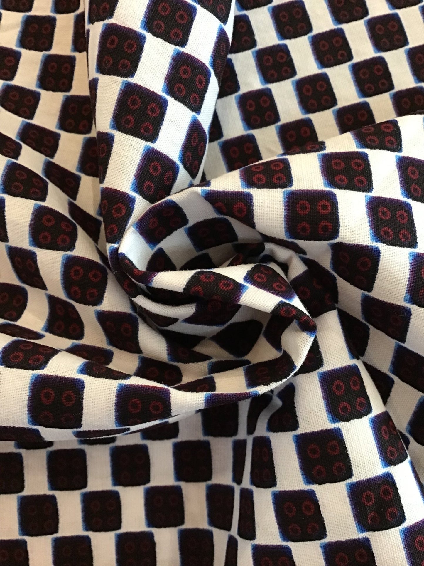 checker board Wax print fabric - Violet Elizabeth - Haberdashery