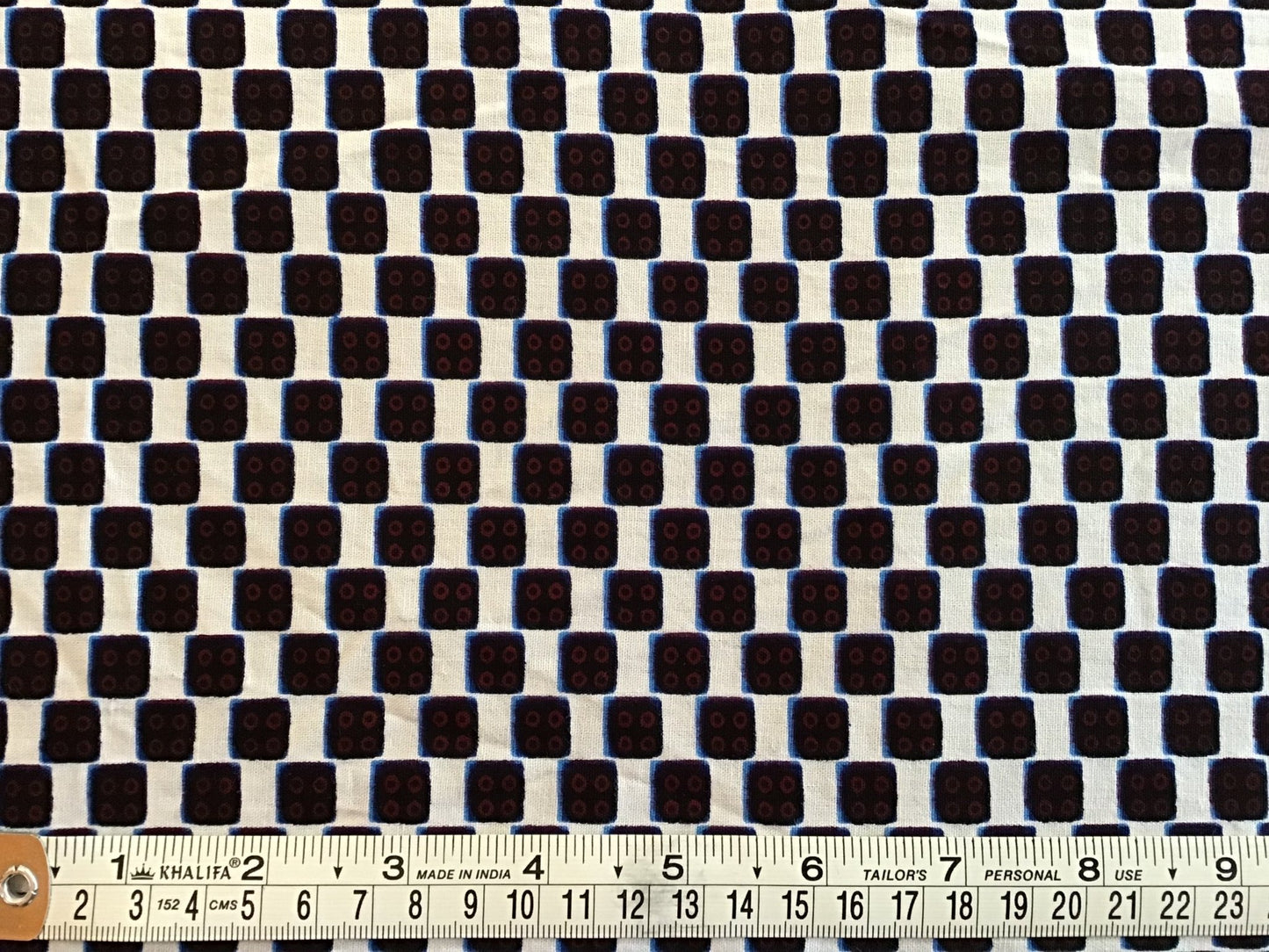 checker board Wax print fabric - Violet Elizabeth - Haberdashery