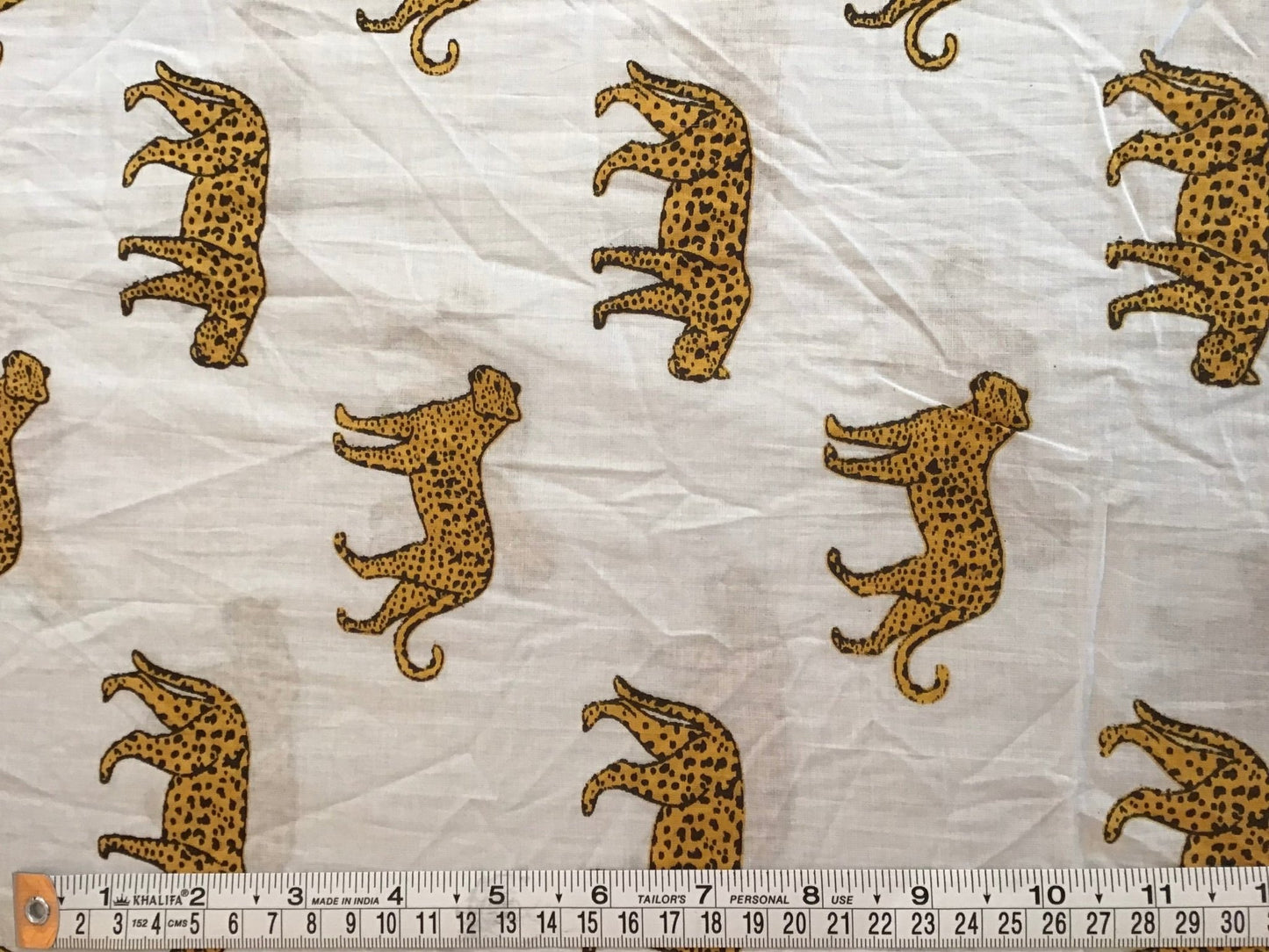 Cheetah in daylight Screen Printed Fabric 100% Cotton - Violet Elizabeth - Haberdashery
