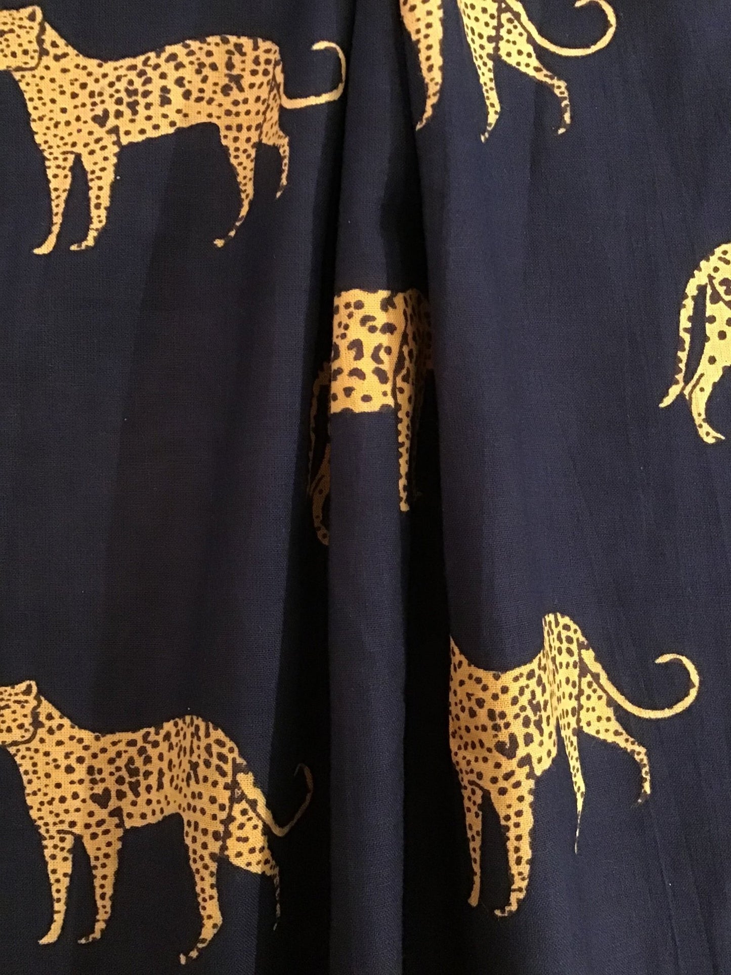 Cheetah Screen Printed Fabric 100% Cotton - Violet Elizabeth - Haberdashery