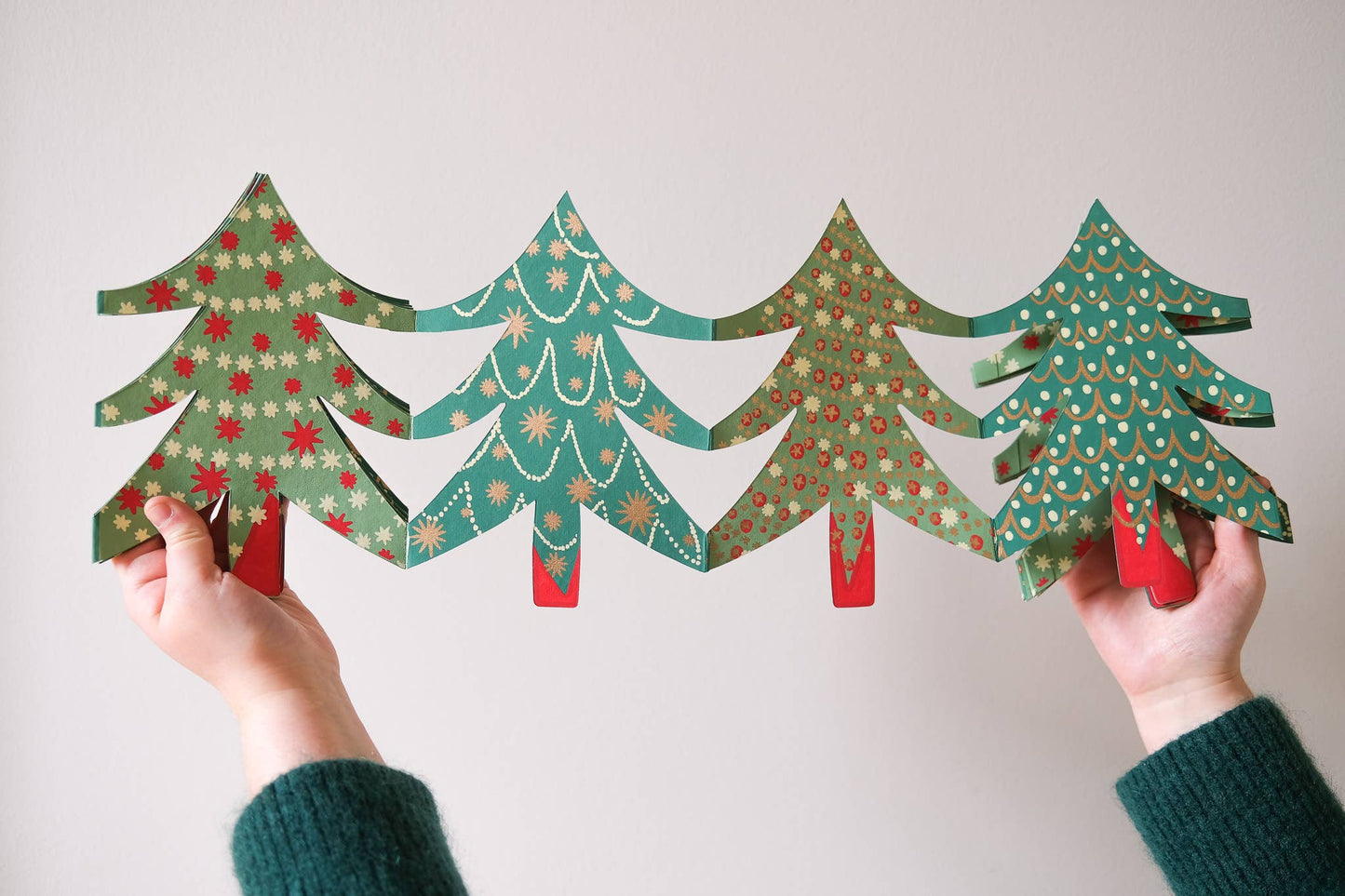 Christmas Trees Concertina Garland - Violet Elizabeth -