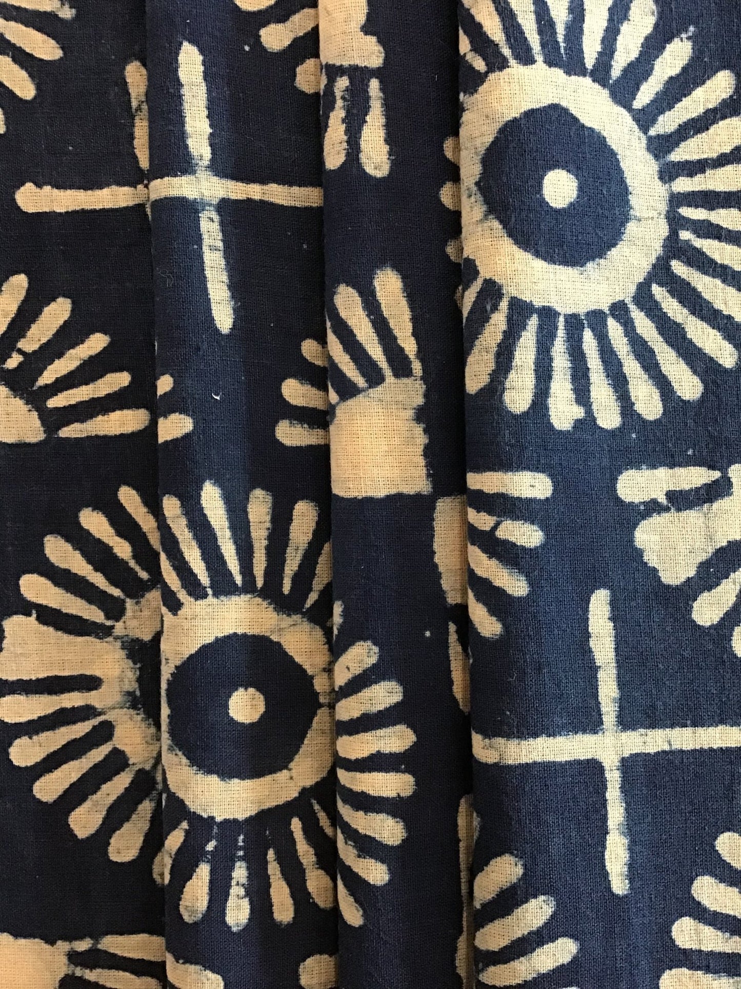 Circle and cross Batik Hand Printed Pure Cotton Fabric - Violet Elizabeth - Haberdashery