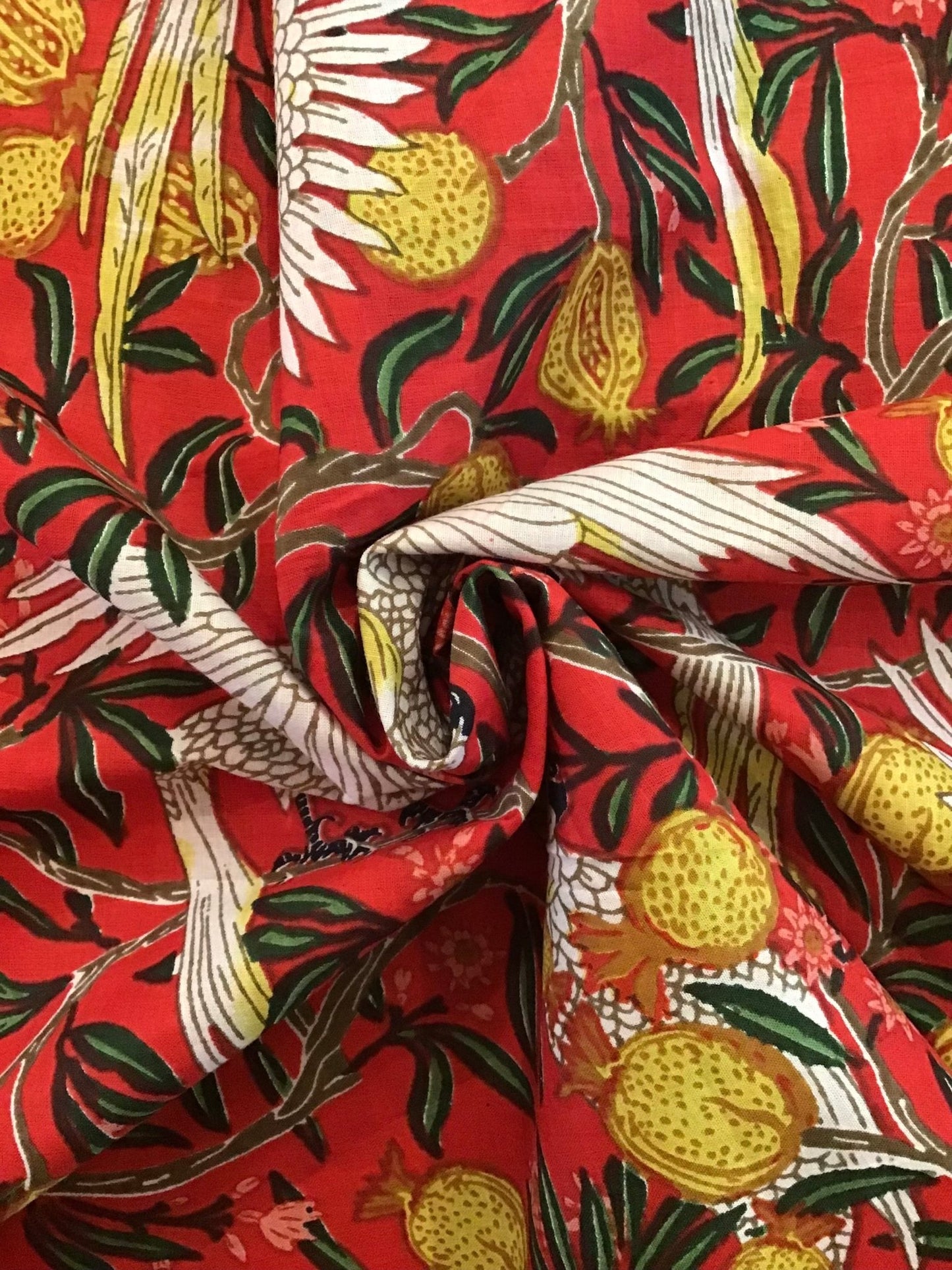 Cockatoo night out Screen Printed Fabric 100% Cotton - Violet Elizabeth - Haberdashery