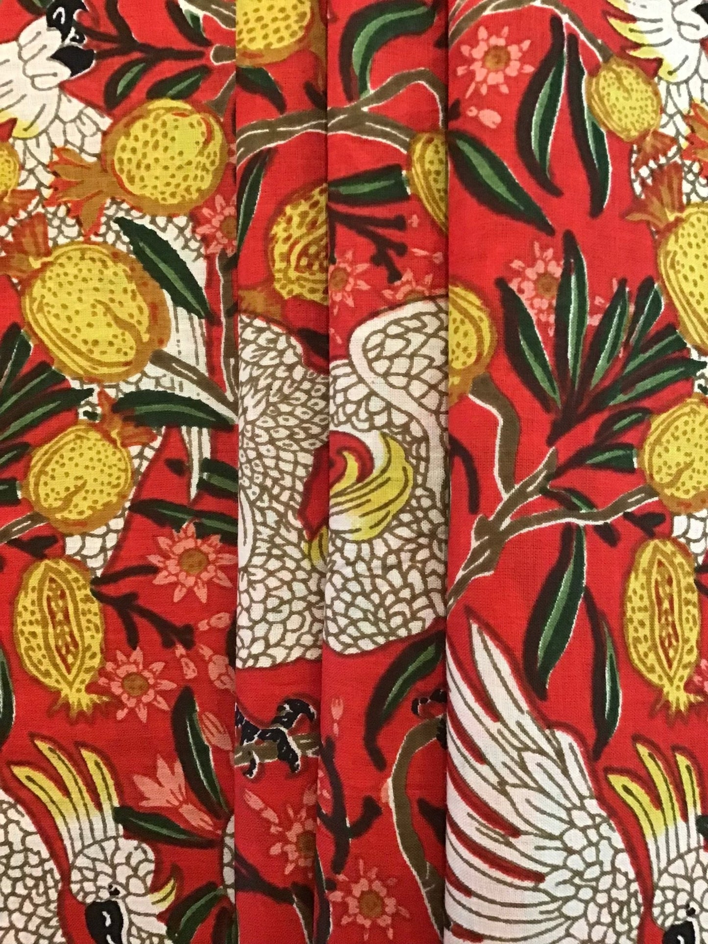 Cockatoo night out Screen Printed Fabric 100% Cotton - Violet Elizabeth - Haberdashery