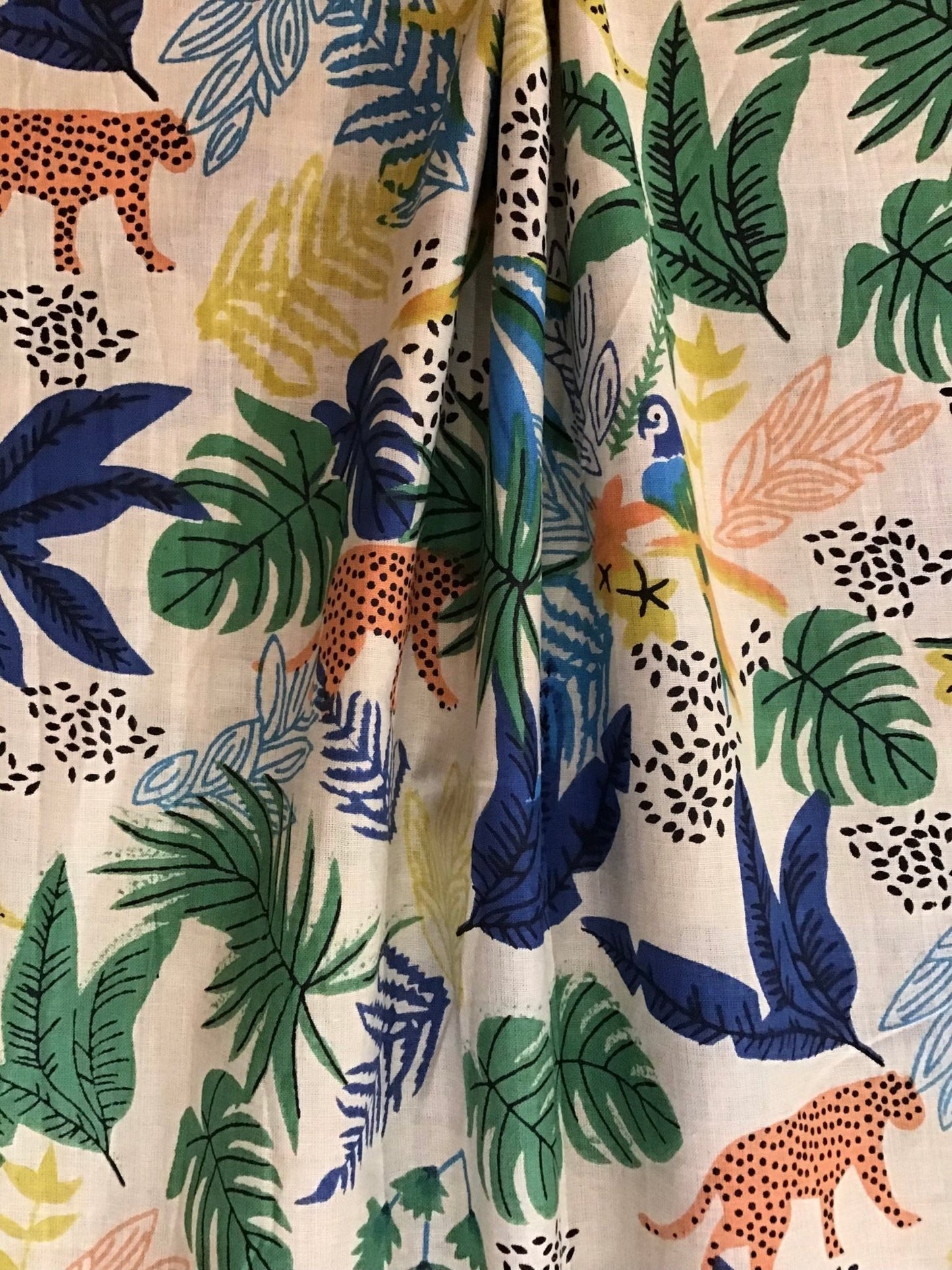 Cool Jungle Screen Printed Fabric 100% Cotton - Violet Elizabeth - Haberdashery