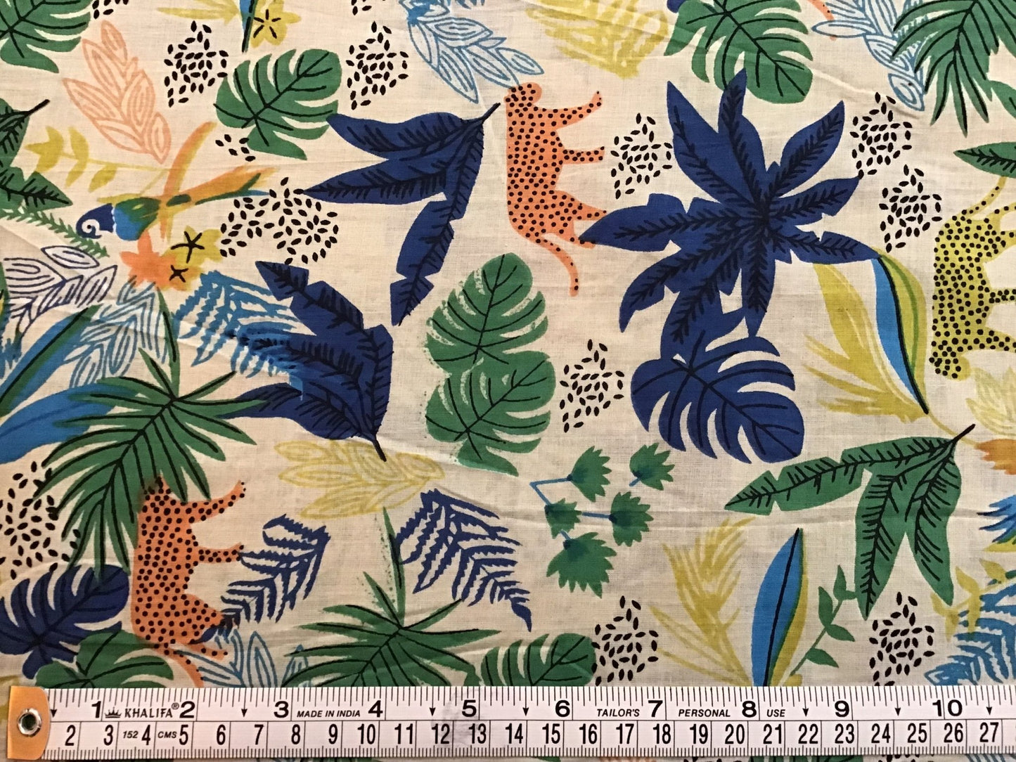 Cool Jungle Screen Printed Fabric 100% Cotton - Violet Elizabeth - Haberdashery