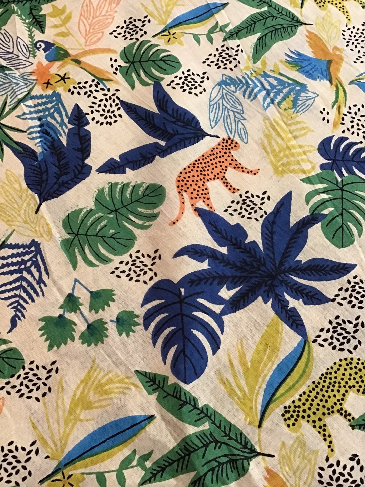 Cool Jungle Screen Printed Fabric 100% Cotton - Violet Elizabeth - Haberdashery