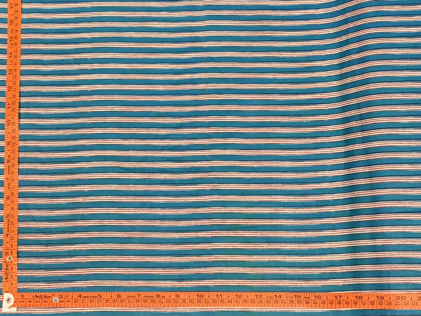 (Copy) Red, blue and white stripe Screen Printed Fabric 100% Cotton - Violet Elizabeth - Haberdashery