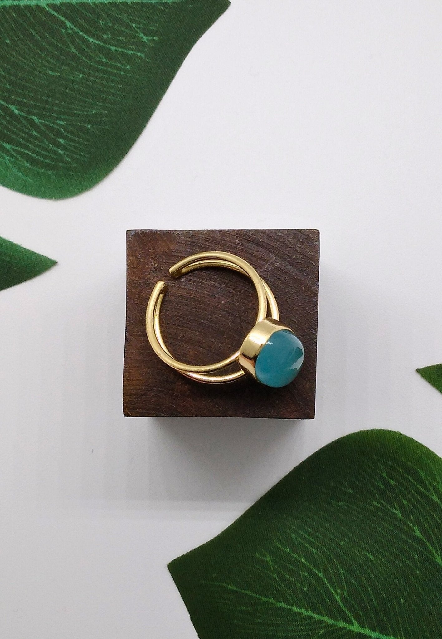 Cornflower Onyx Magic Bean Stone Rings - Violet Elizabeth - Jewellery