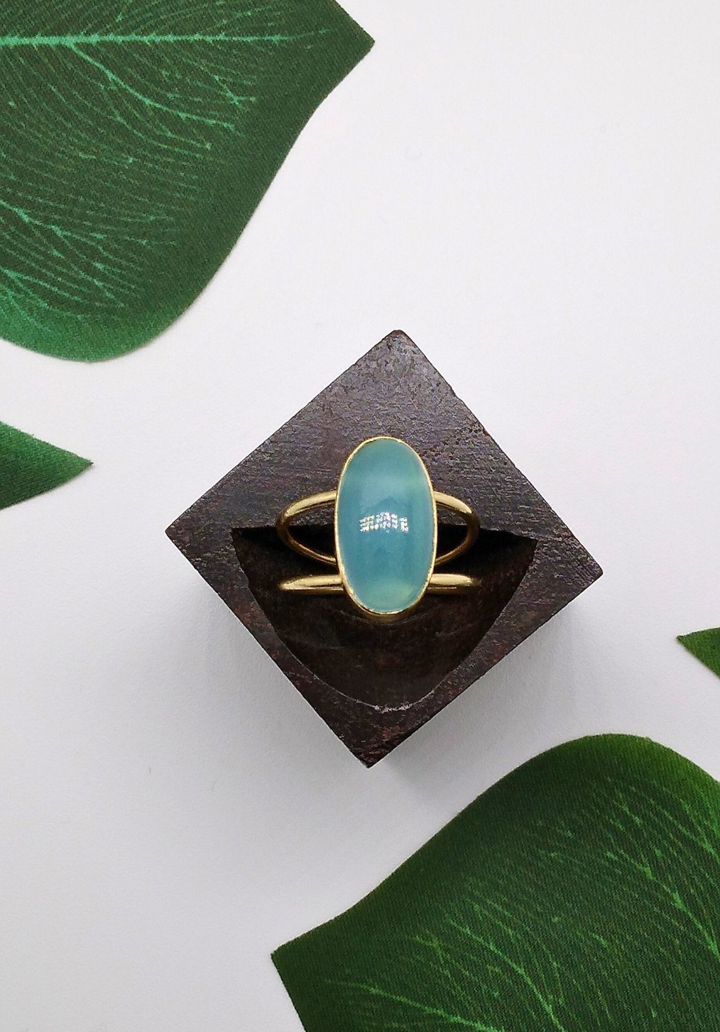 Cornflower Onyx Magic Bean Stone Rings - Violet Elizabeth - Jewellery