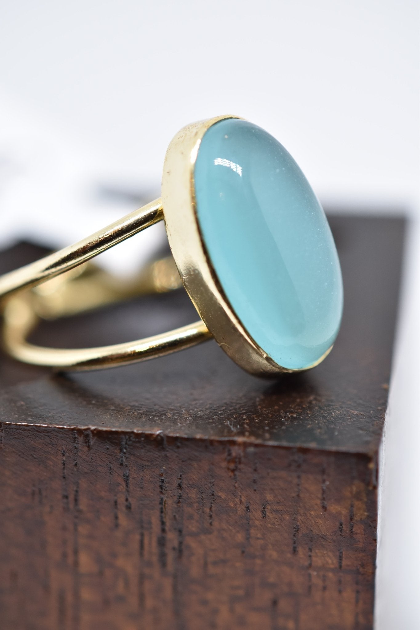 Cornflower Onyx Magic Bean Stone Rings - Violet Elizabeth - Jewellery