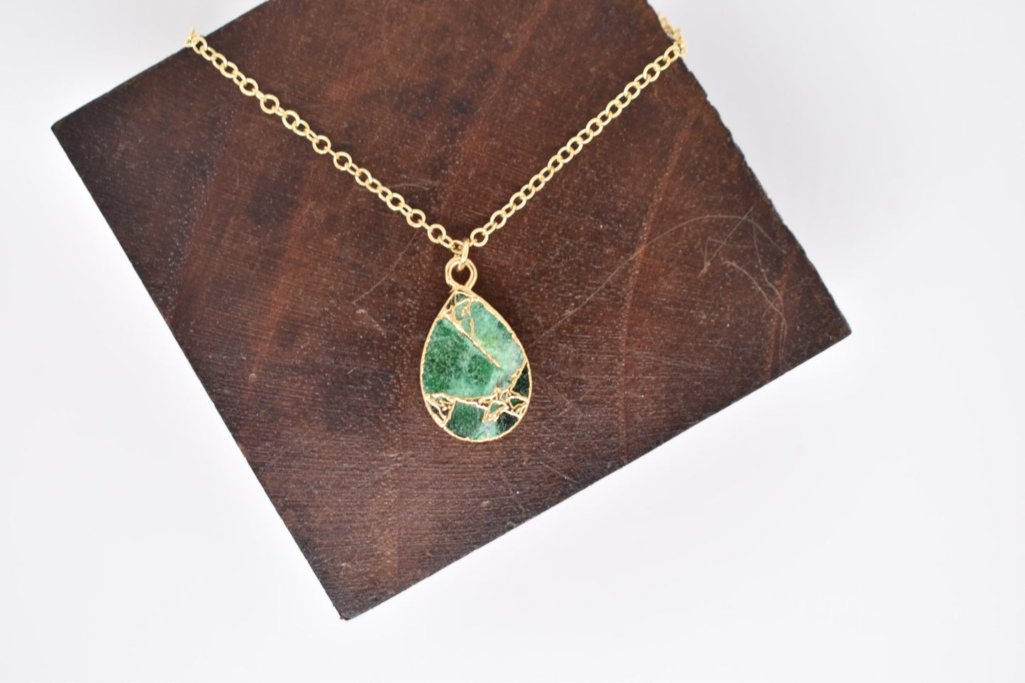 Crackle and Gold Necklaces: available in a variety of colours - Violet Elizabeth - Jewellery