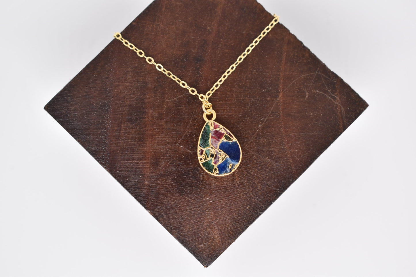 Crackle and Gold Necklaces: available in a variety of colours - Violet Elizabeth - Jewellery
