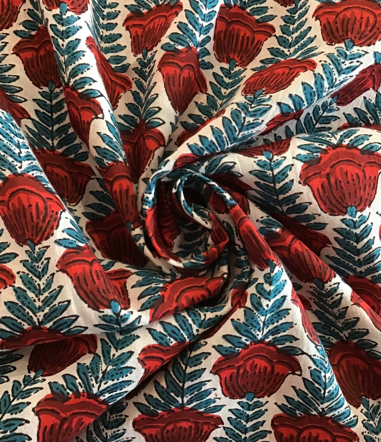 Crenelation grey print Block Printed Fabric - Violet Elizabeth - Haberdashery