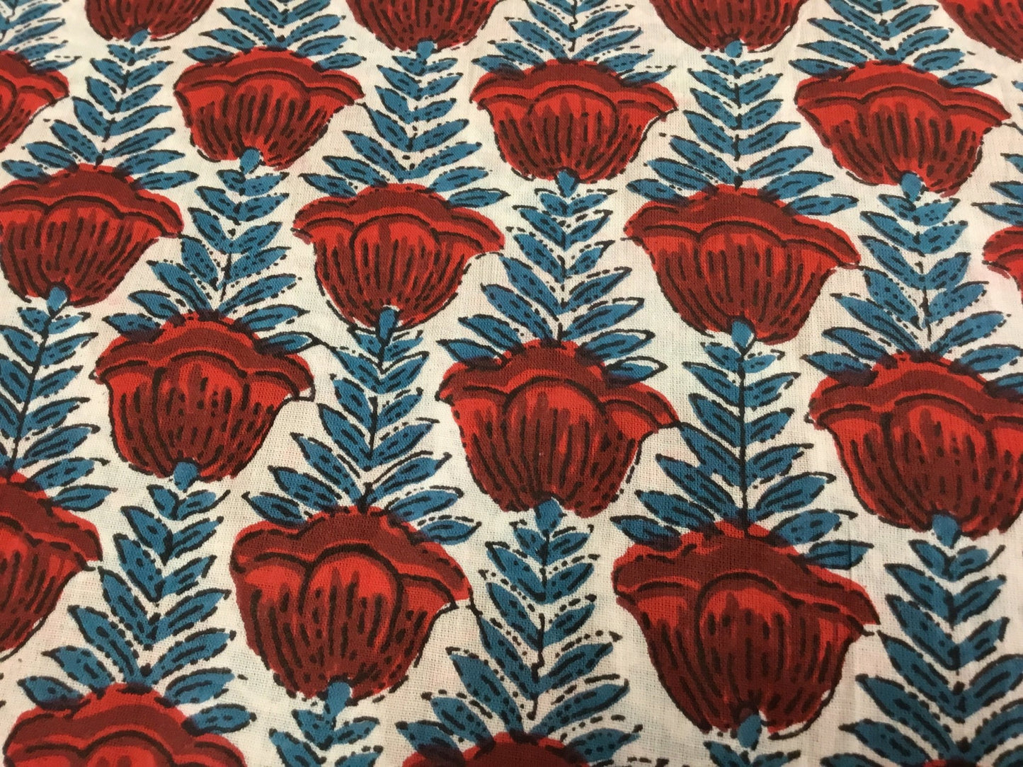 Crenelation grey print Block Printed Fabric - Violet Elizabeth - Haberdashery
