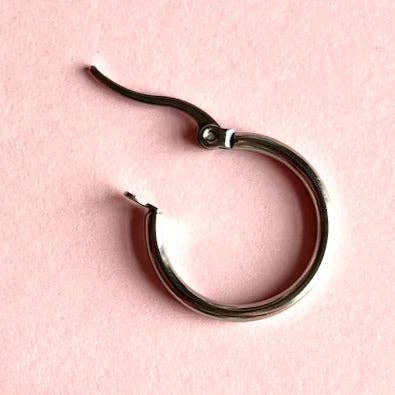 Deep pink and red leopard print small heart hoop earrings - Violet Elizabeth - Jewellery