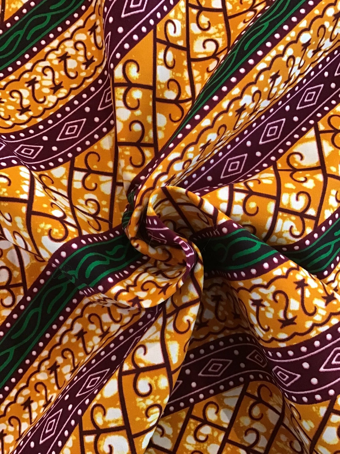 Diagonal tribal Wax print fabric - Violet Elizabeth - Haberdashery