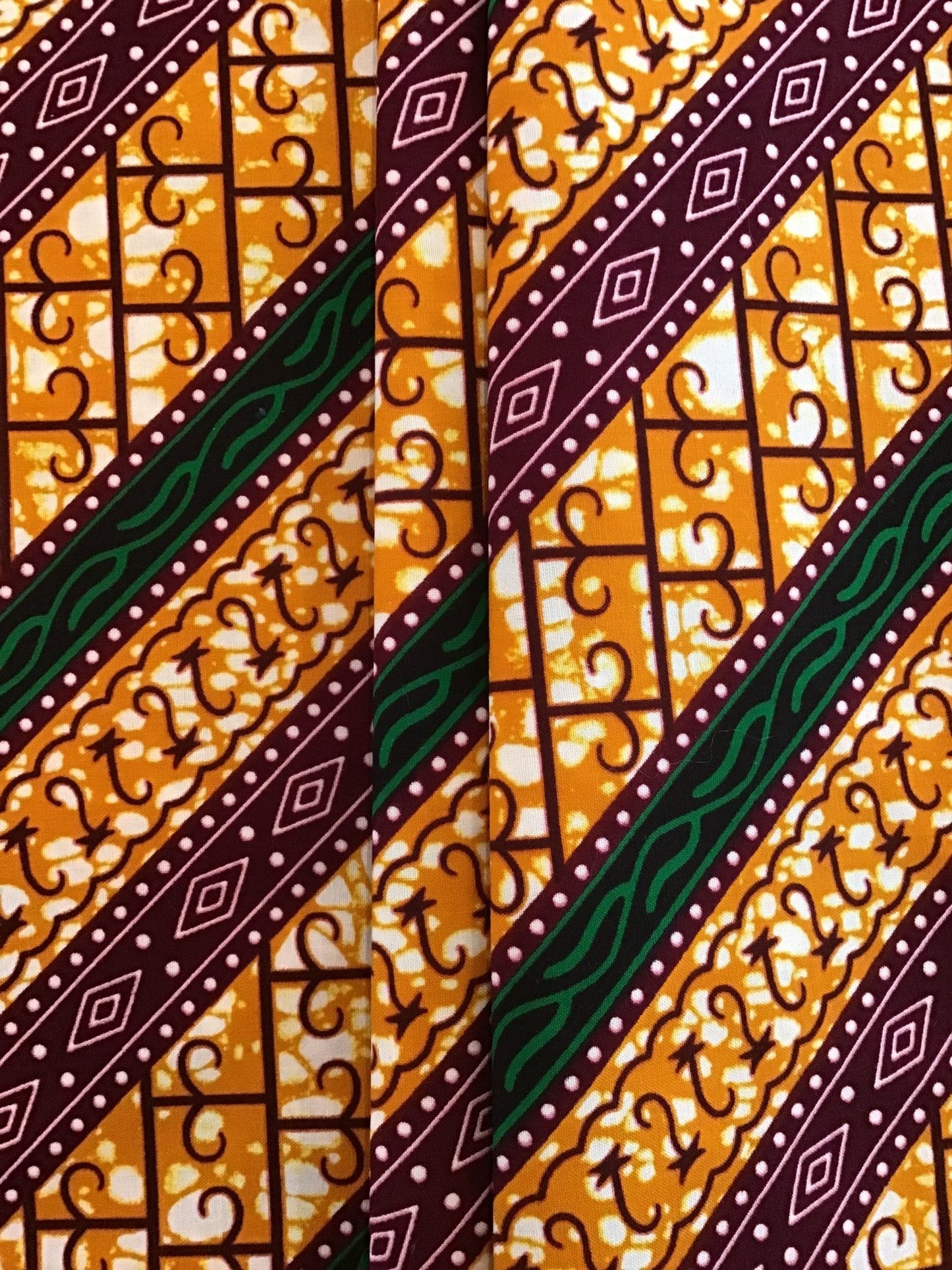 Diagonal tribal Wax print fabric - Violet Elizabeth - Haberdashery