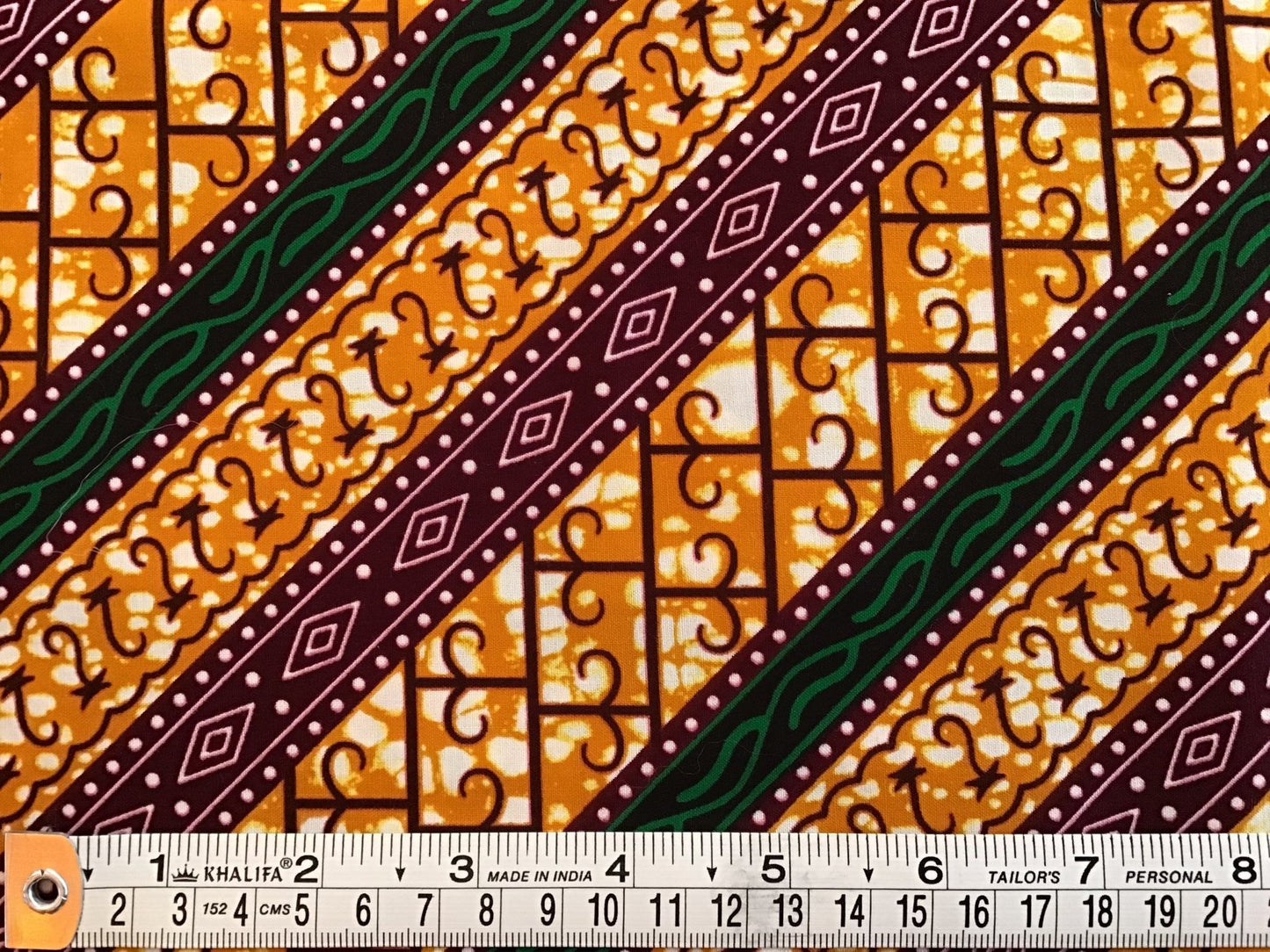 Diagonal tribal Wax print fabric - Violet Elizabeth - Haberdashery