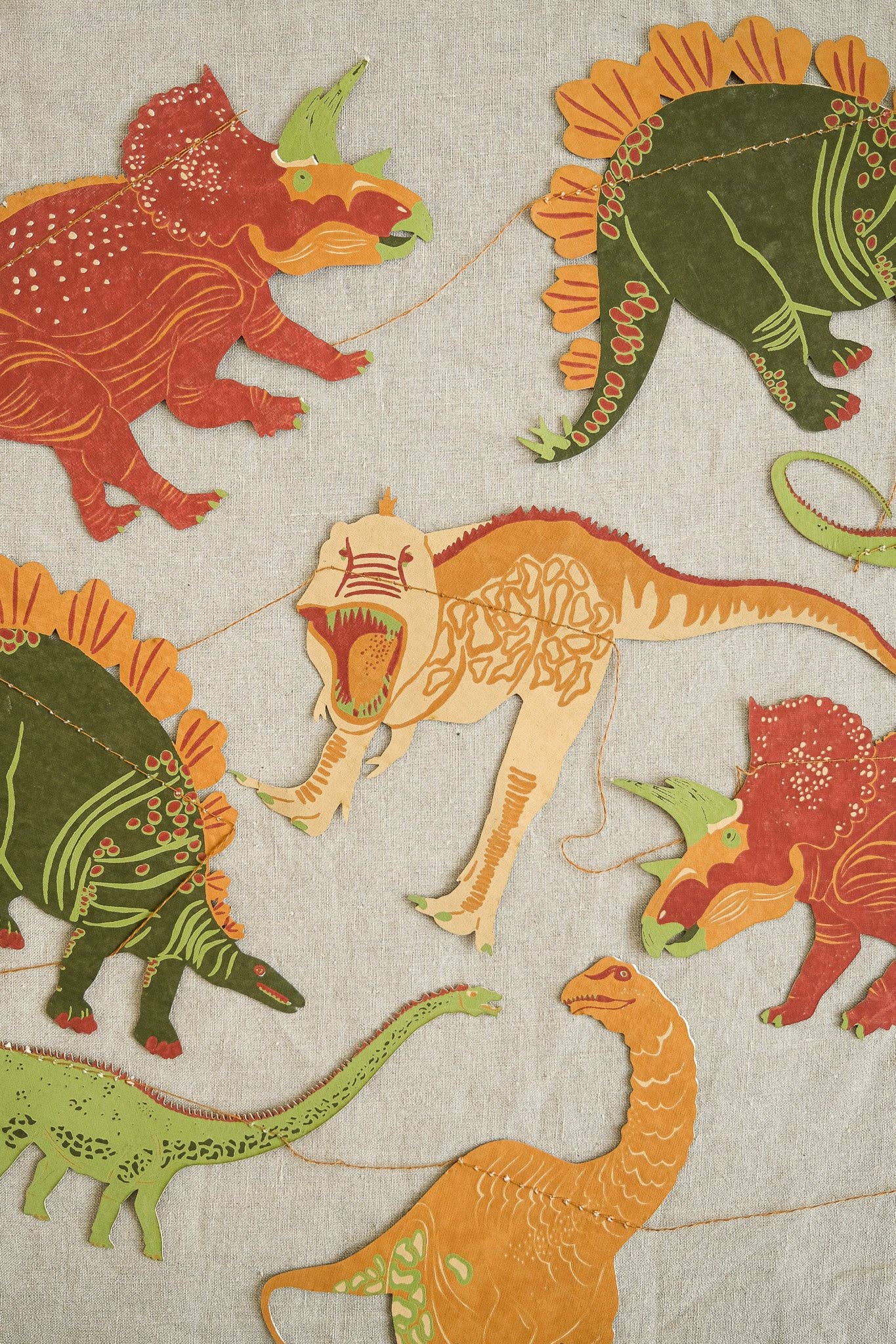 Dinosaurs Sewn Garland (Original) - Violet Elizabeth - Decor
