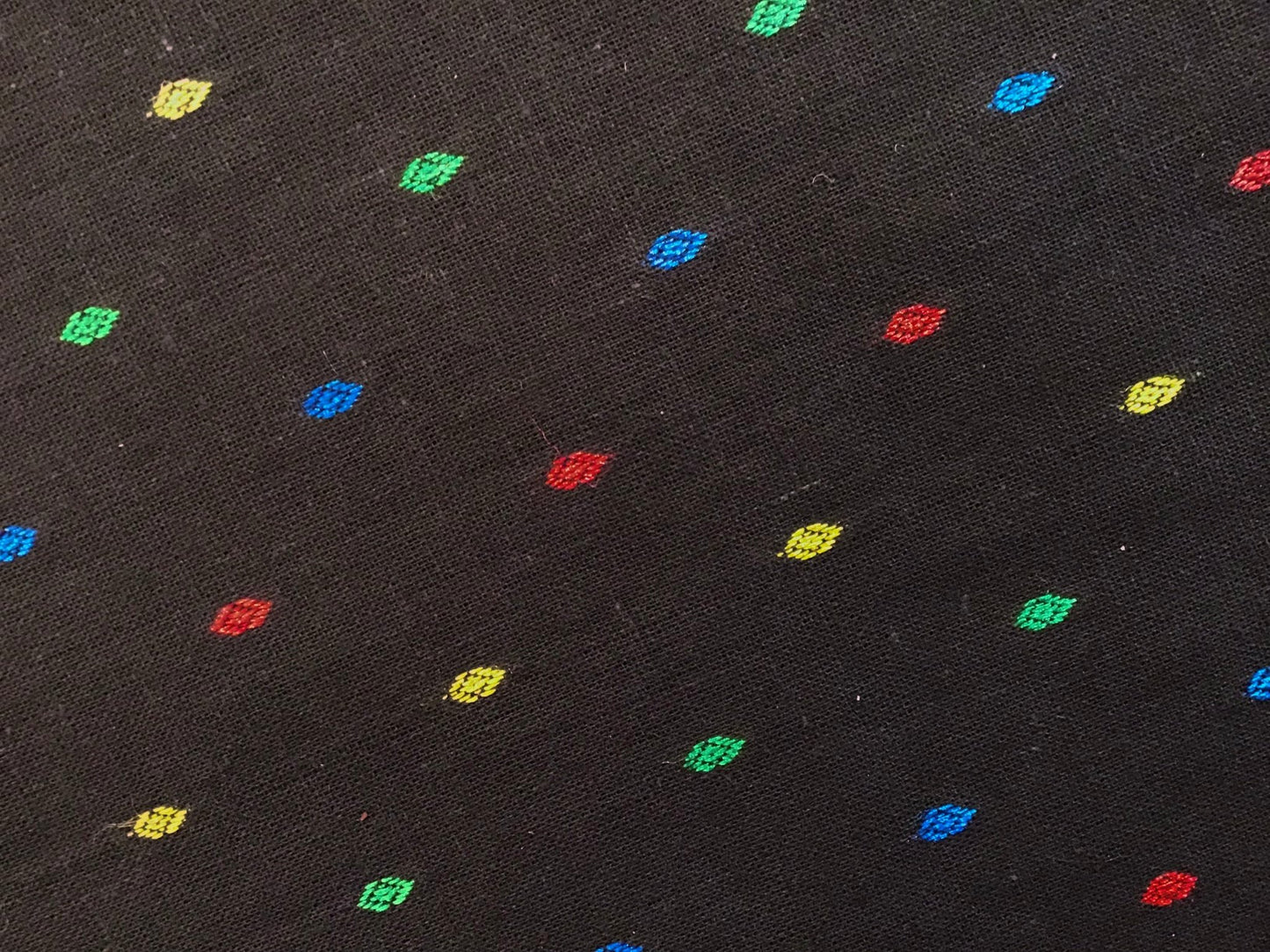 Dotty black jaquard fabric - Violet Elizabeth - Haberdashery