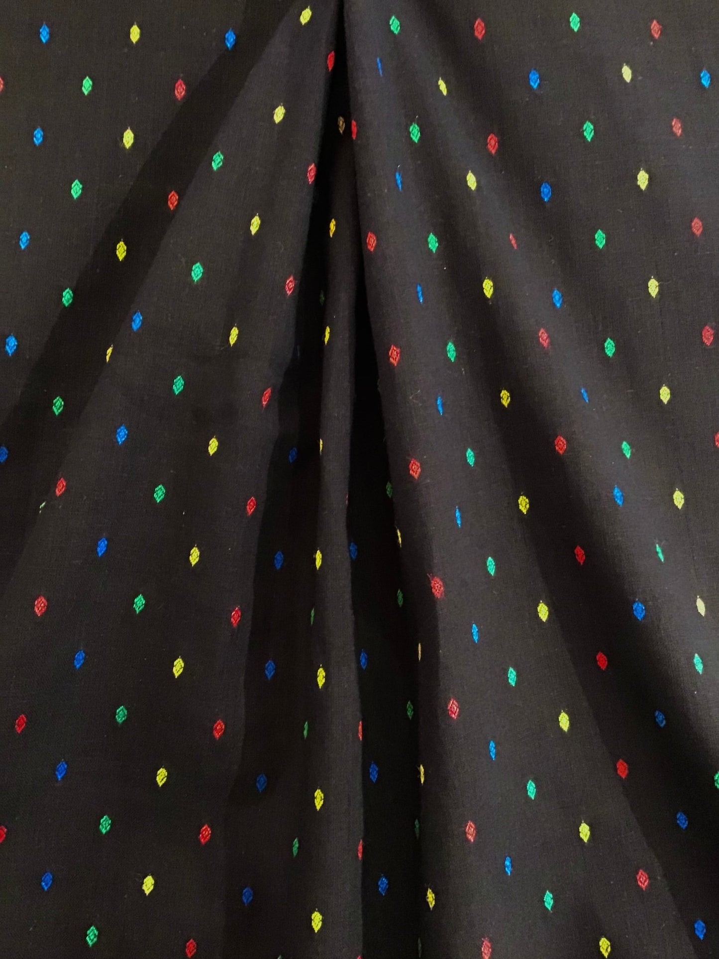 Dotty black jaquard fabric - Violet Elizabeth - Haberdashery