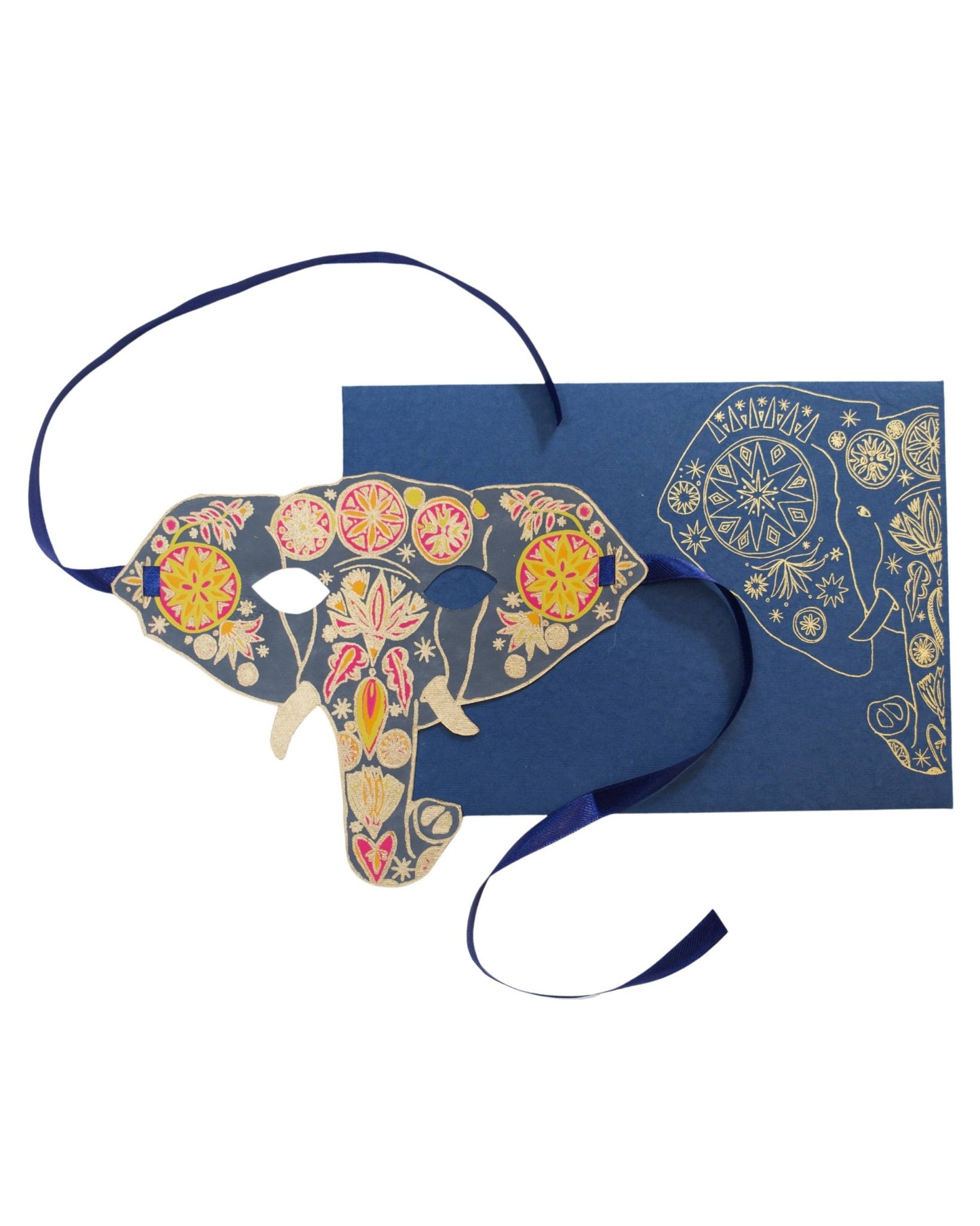 Elephant Mask Greeting Card - Violet Elizabeth - Gift Cards